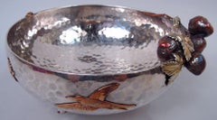 Gorham Japonesque Mixed Metal Strawberry & Butterfly Bowl 1881