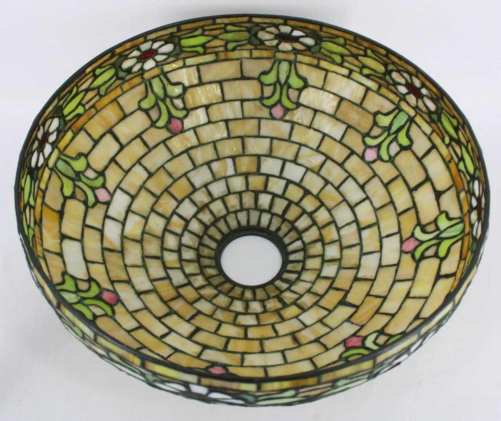 20th Century Gorham Leaded Glass Table Lamp For Sale