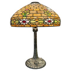 Antique Gorham Leaded Glass Table Lamp