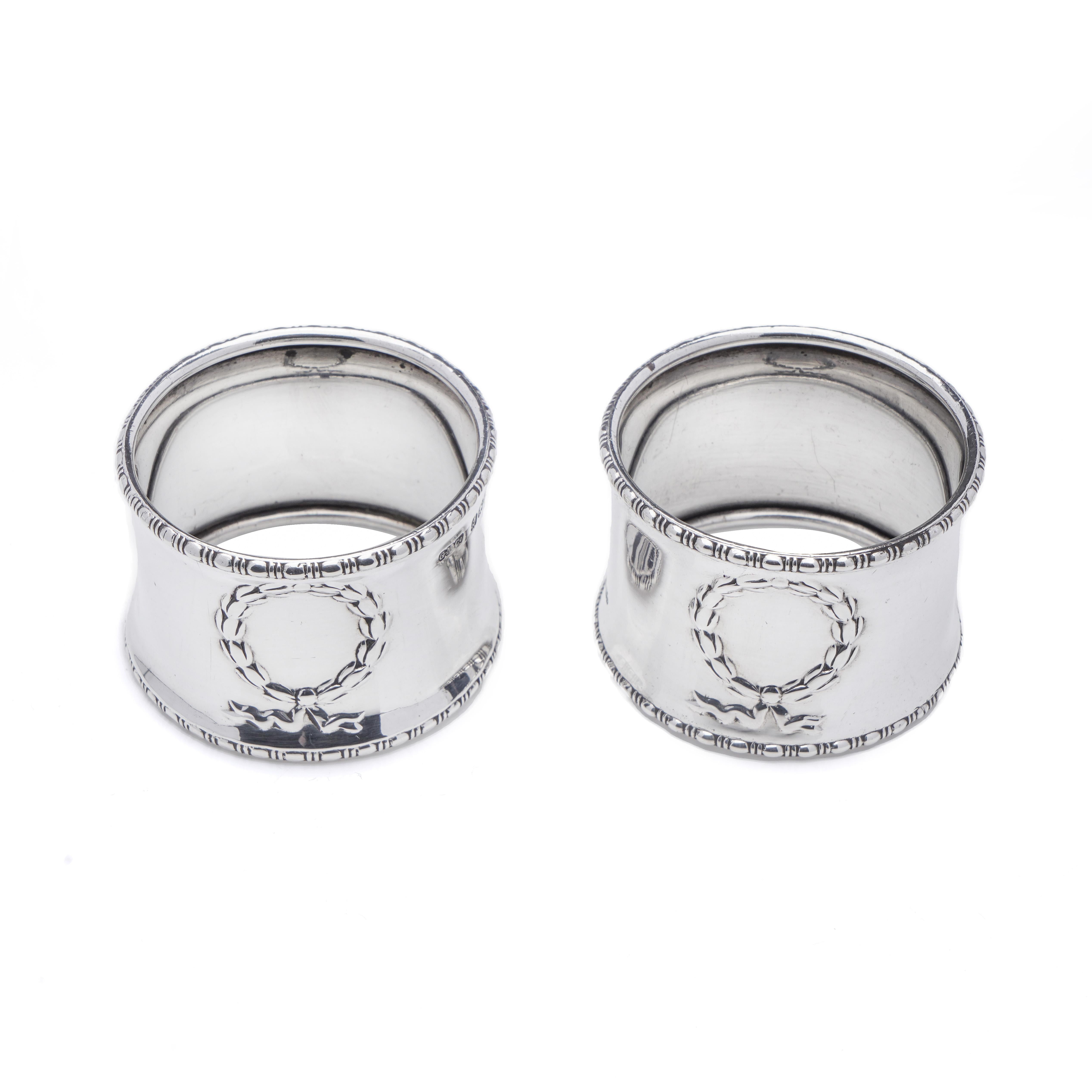 Pareja de servilleteros de plata de ley de Gorham Manufacturing Co. Británico