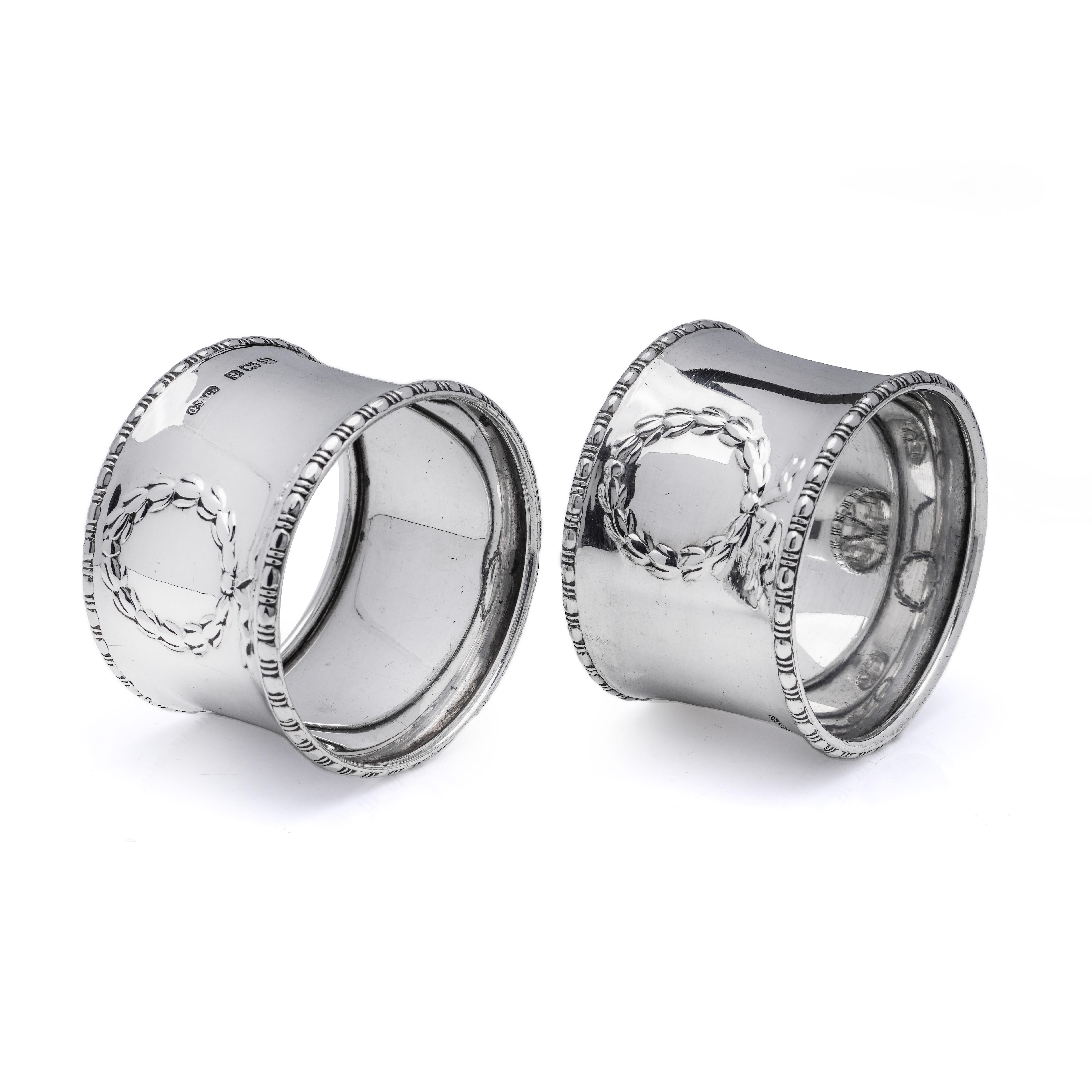 Pareja de servilleteros de plata de ley de Gorham Manufacturing Co. principios del siglo XX