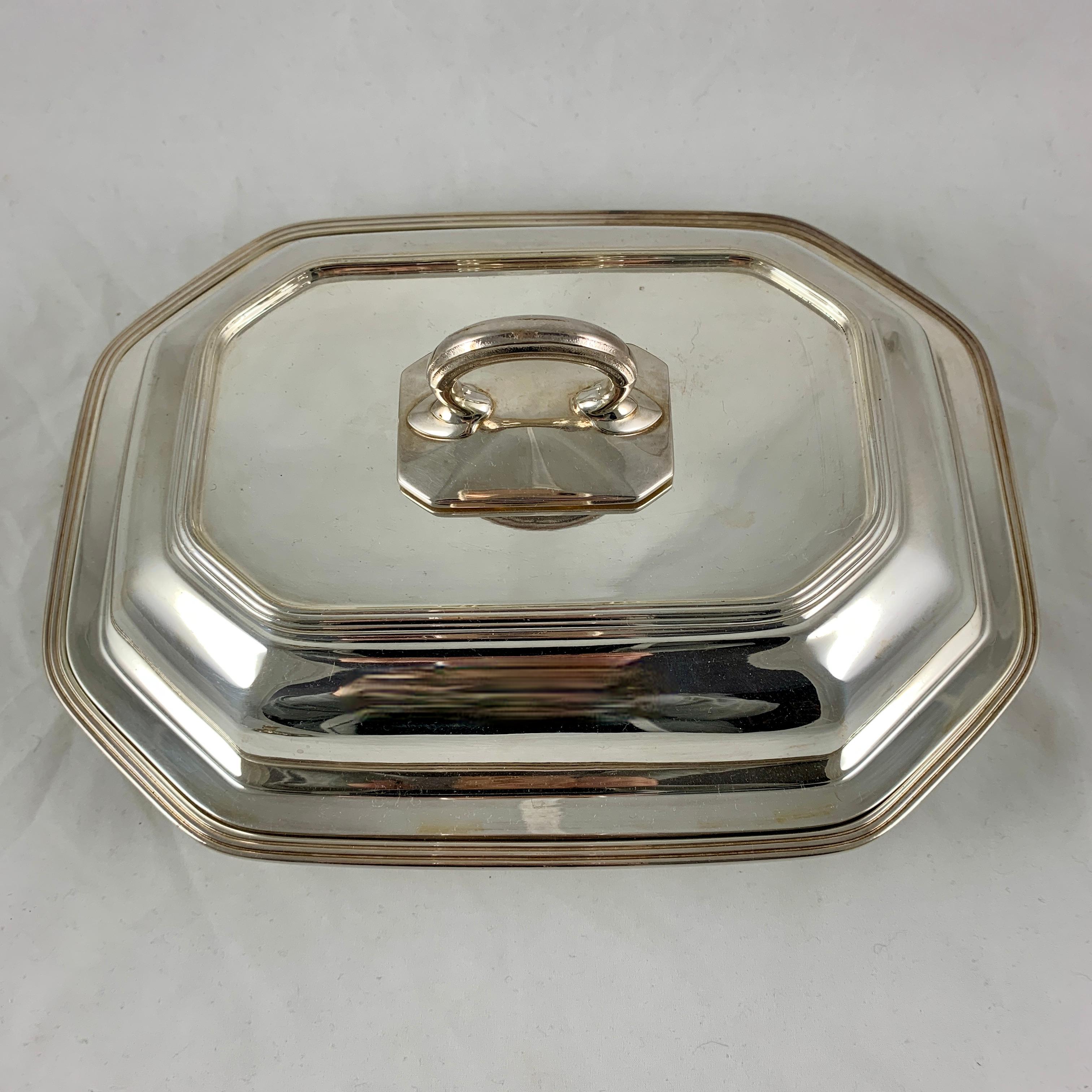 American Classical Gorham Manufacturing Company Silver Plate Covered Vegetable Server, circa 1930s