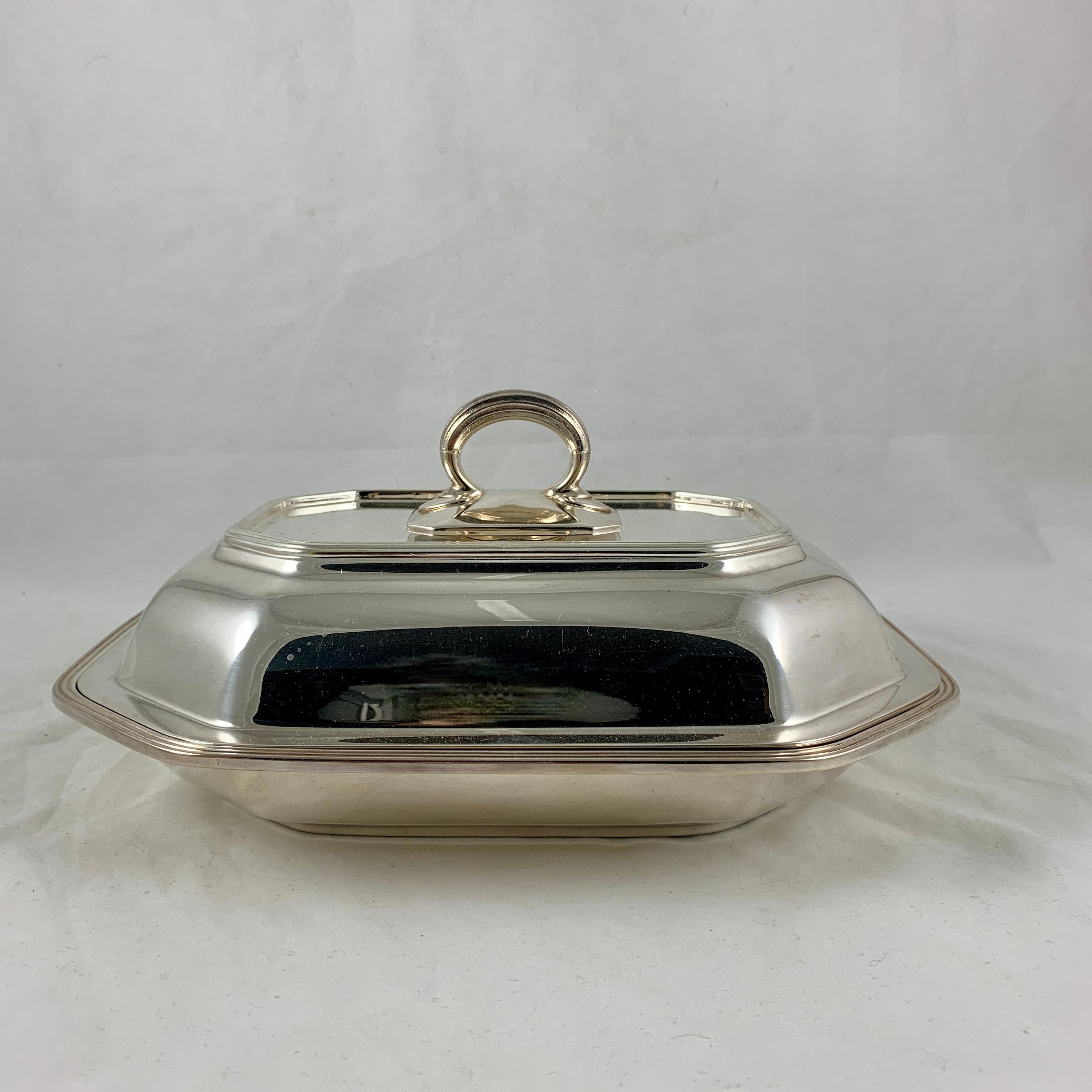 American Gorham Manufacturing Company Silver Plate Covered Vegetable Server, circa 1930s