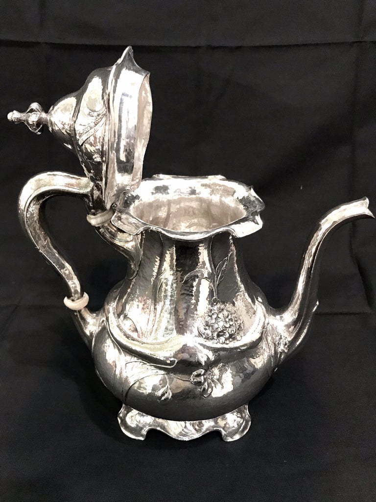Martele by Gorham Silver Six Piece Coffee and Tea Service with Tray 1905-1907 For Sale 5