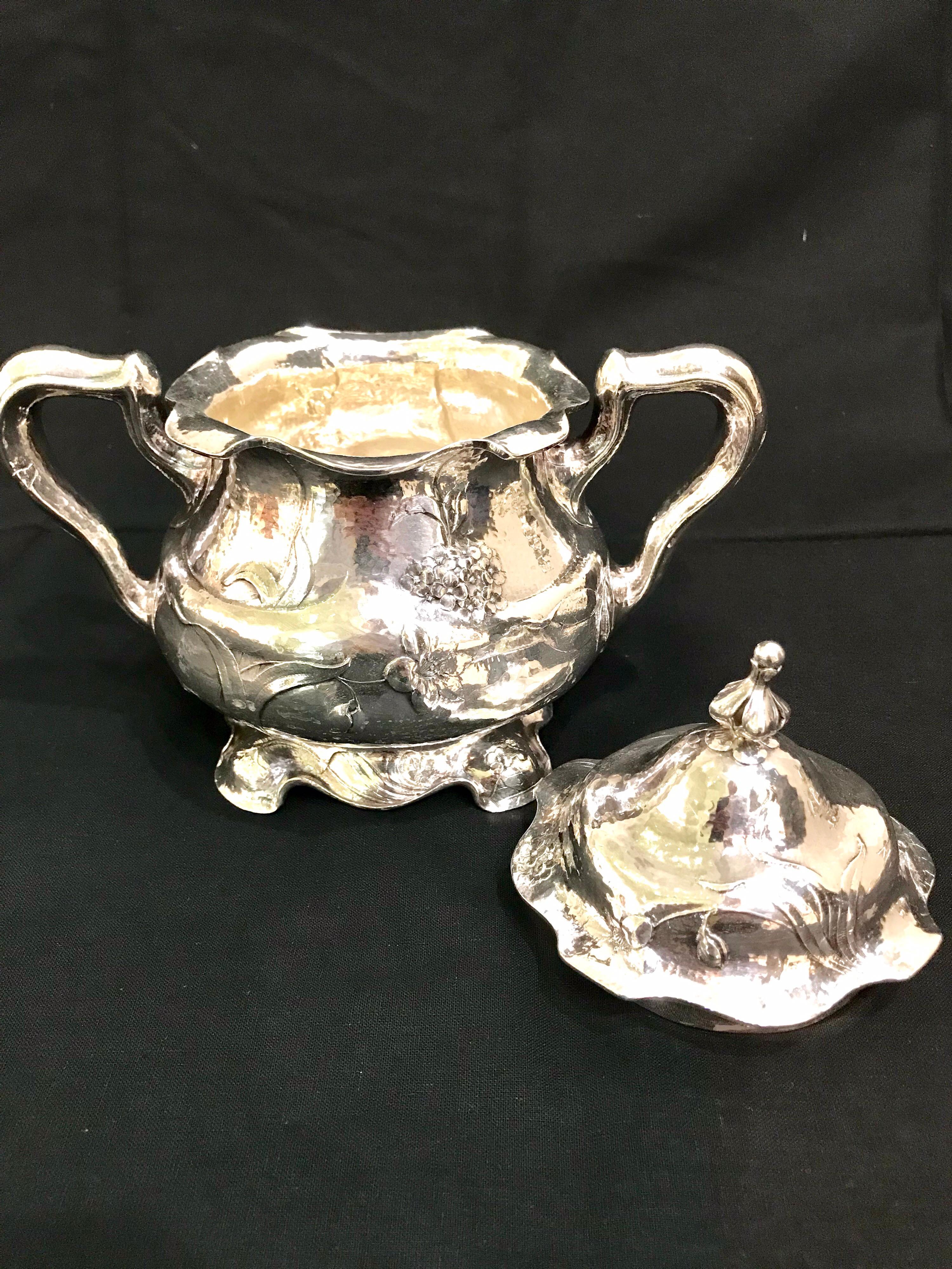 Martele by Gorham Silver Six Piece Coffee and Tea Service with Tray 1905-1907 For Sale 4