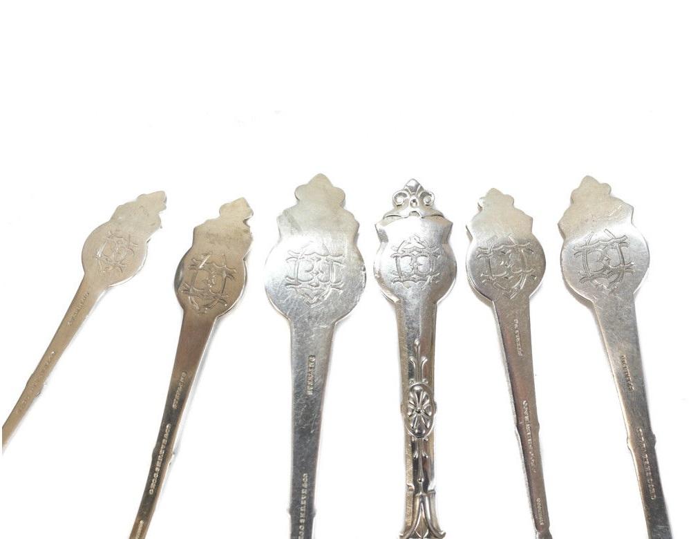 Mid-19th Century Gorham Mfg Co Sterling Silver 6 Piece Service for 12 in Medallion, Issued 1864