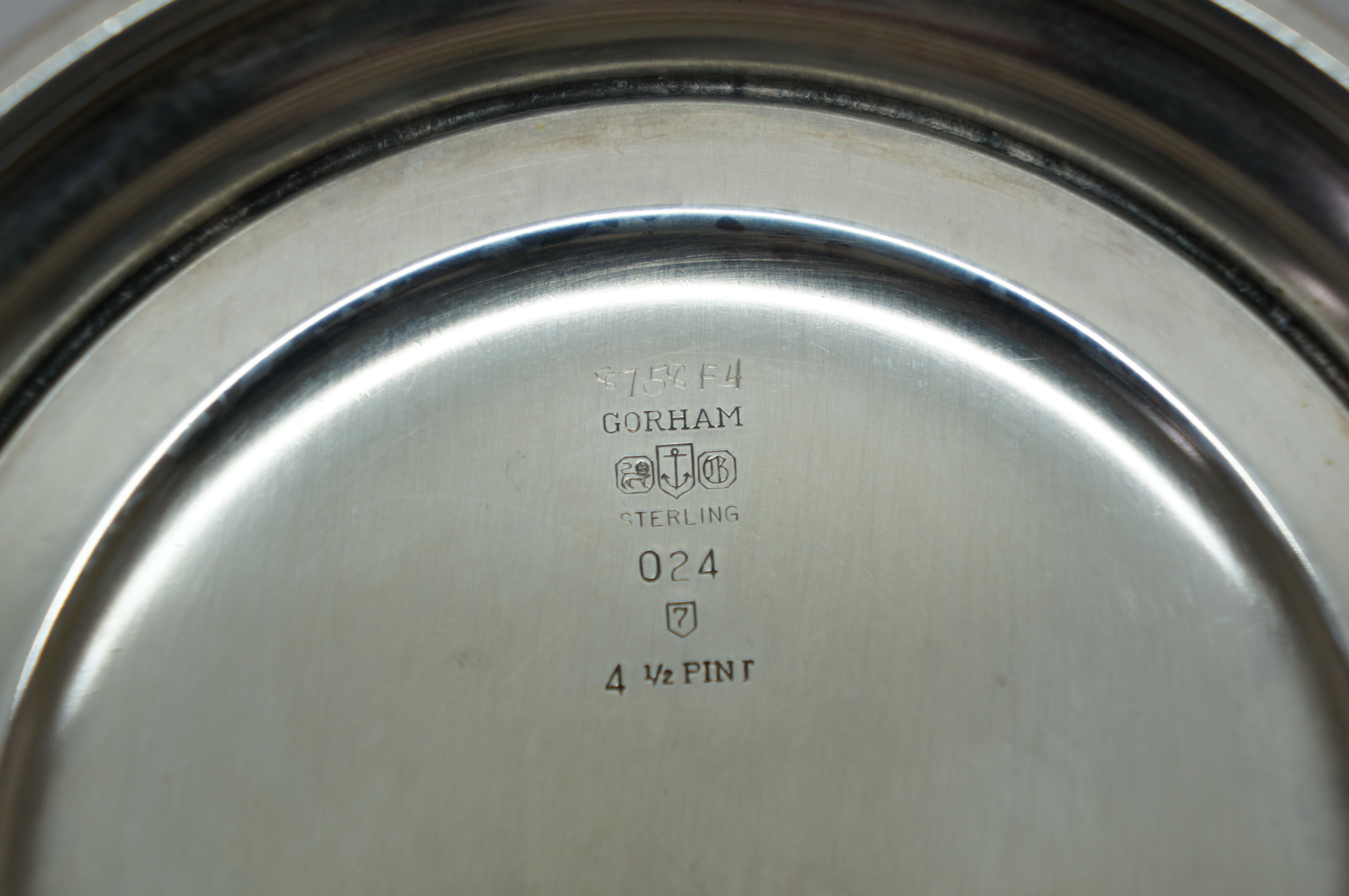 Gorham Mitte des Jahrhunderts Sterling Silber Georgian Wasser Krug 4,5 Pints 727g 9
