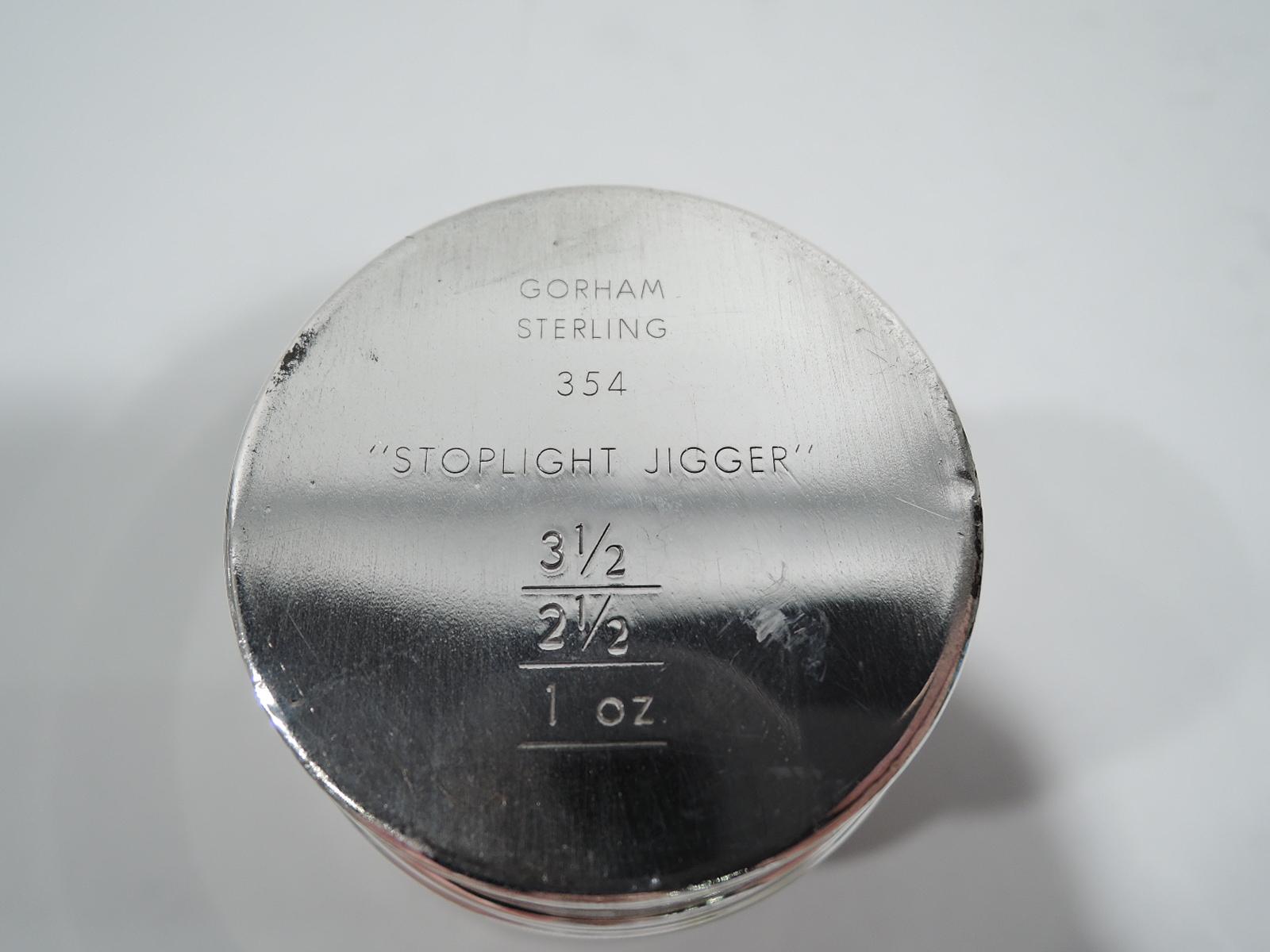 Gorham Mid-Century Modern Sterling Silver Stoplight Jigger In Good Condition In New York, NY