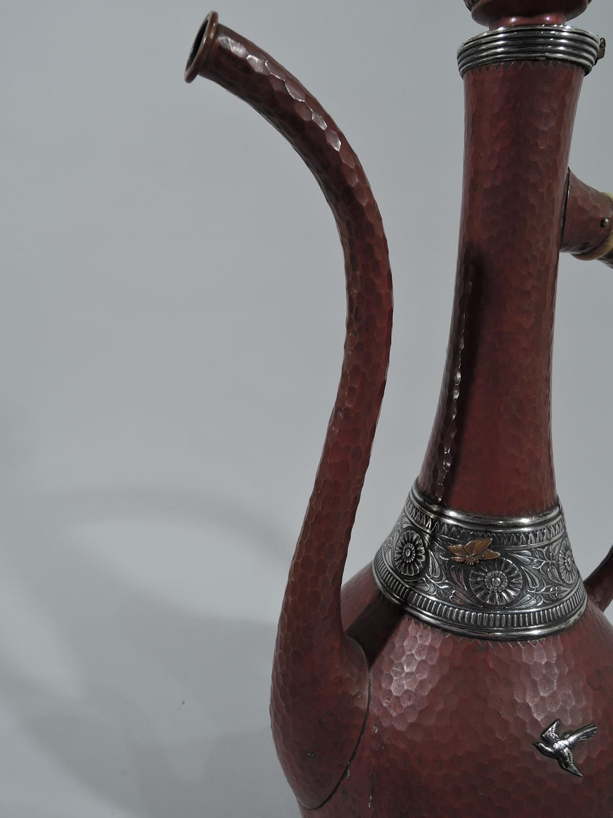 Gorham Mixed Metal Copper and Silver Japonesque Turkish Coffeepot In Good Condition In New York, NY