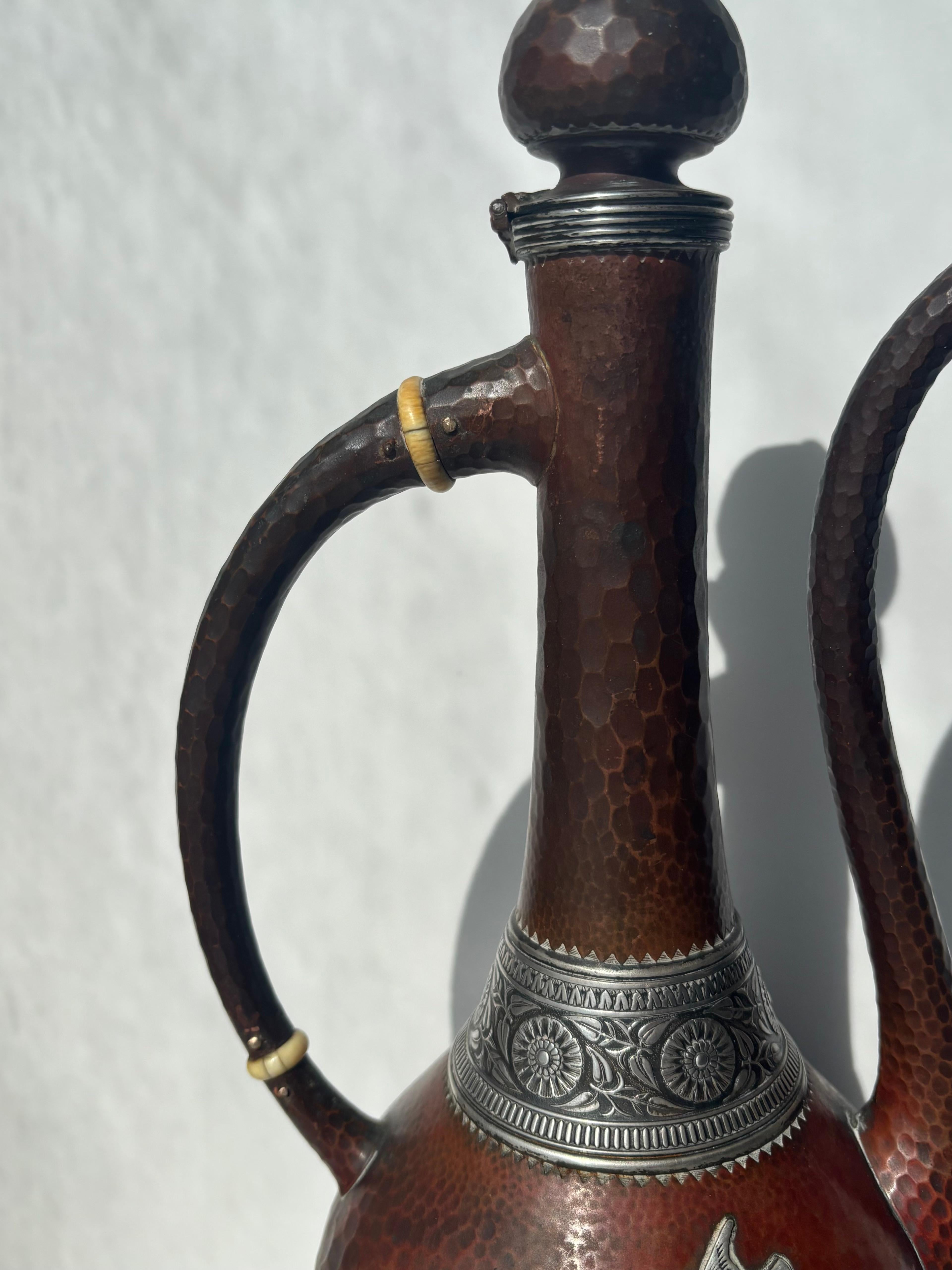 Gorham Mezcla de metales cobre esterlina  cafetera de plata estilo turco japonés Japonismo en venta