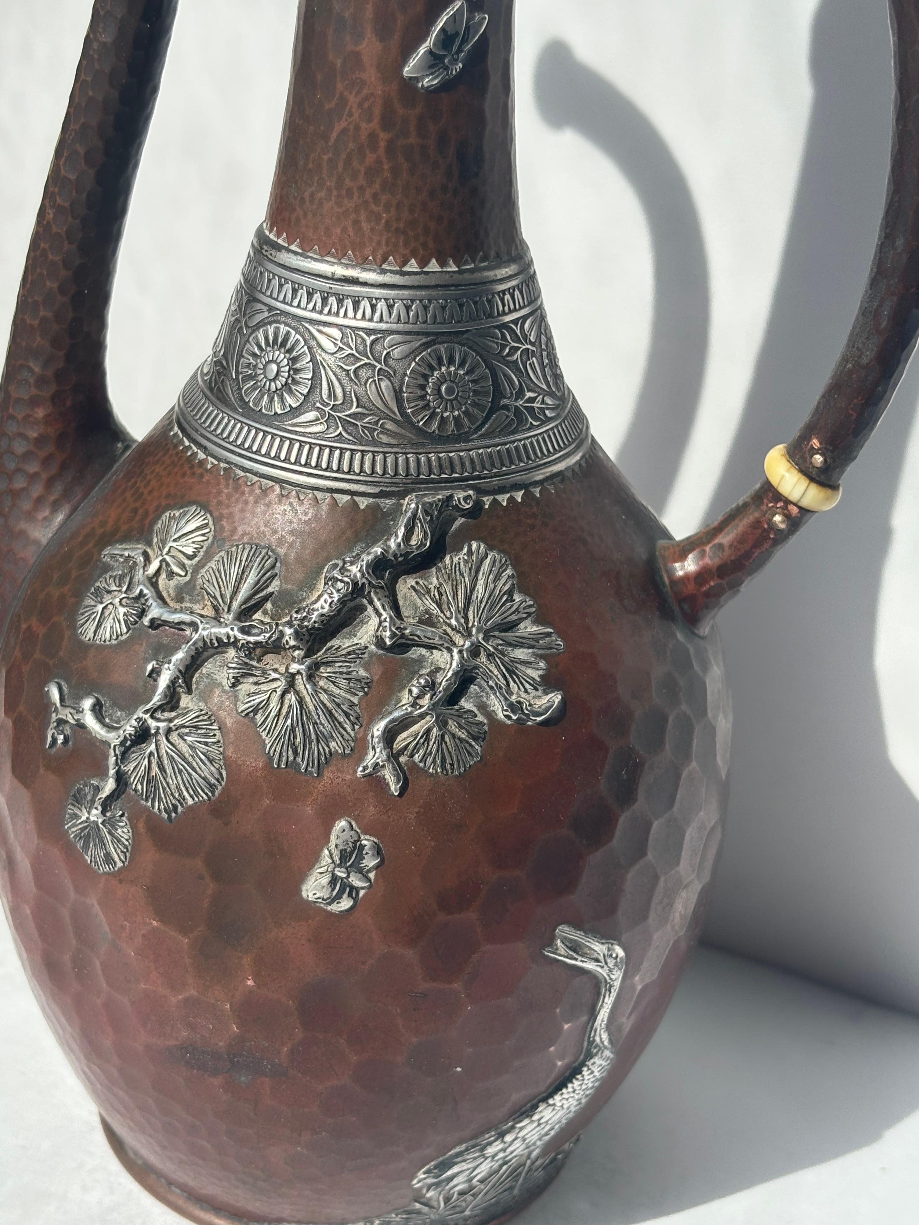 Gorham Mezcla de metales cobre esterlina  cafetera de plata estilo turco japonés en venta 1