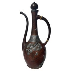 Gorham Mixed Metal copper sterling  silver coffeepot Turkish Japanese style