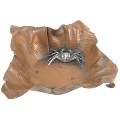 Gorham Mixed Metals Bowl Crab in Paper circa 1882 Copper Sterling Silver