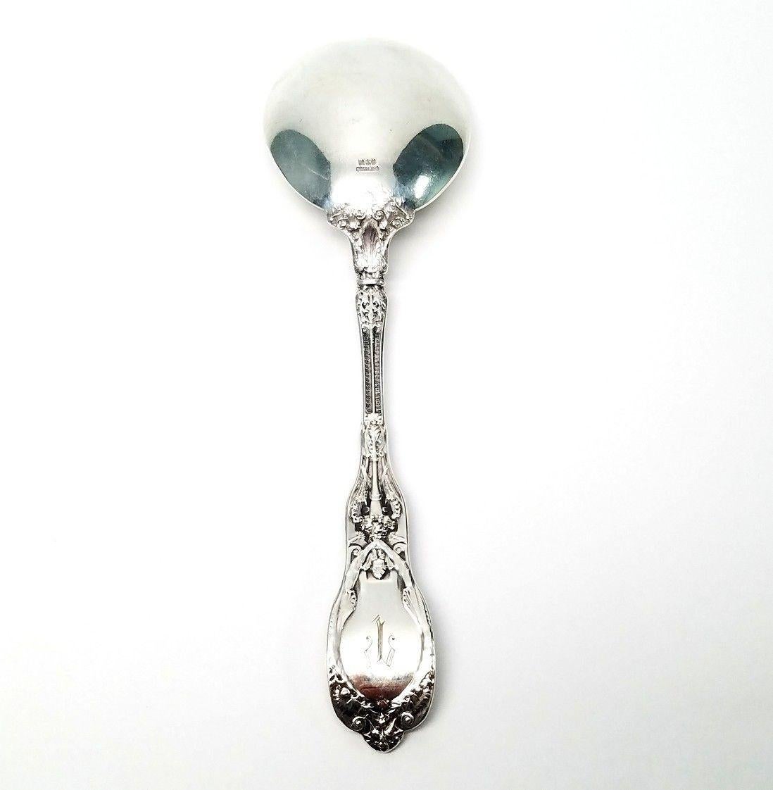American Gorham Mythologique Sterling Silver Round Bowl Soup/Gumbo Spoon Monogram