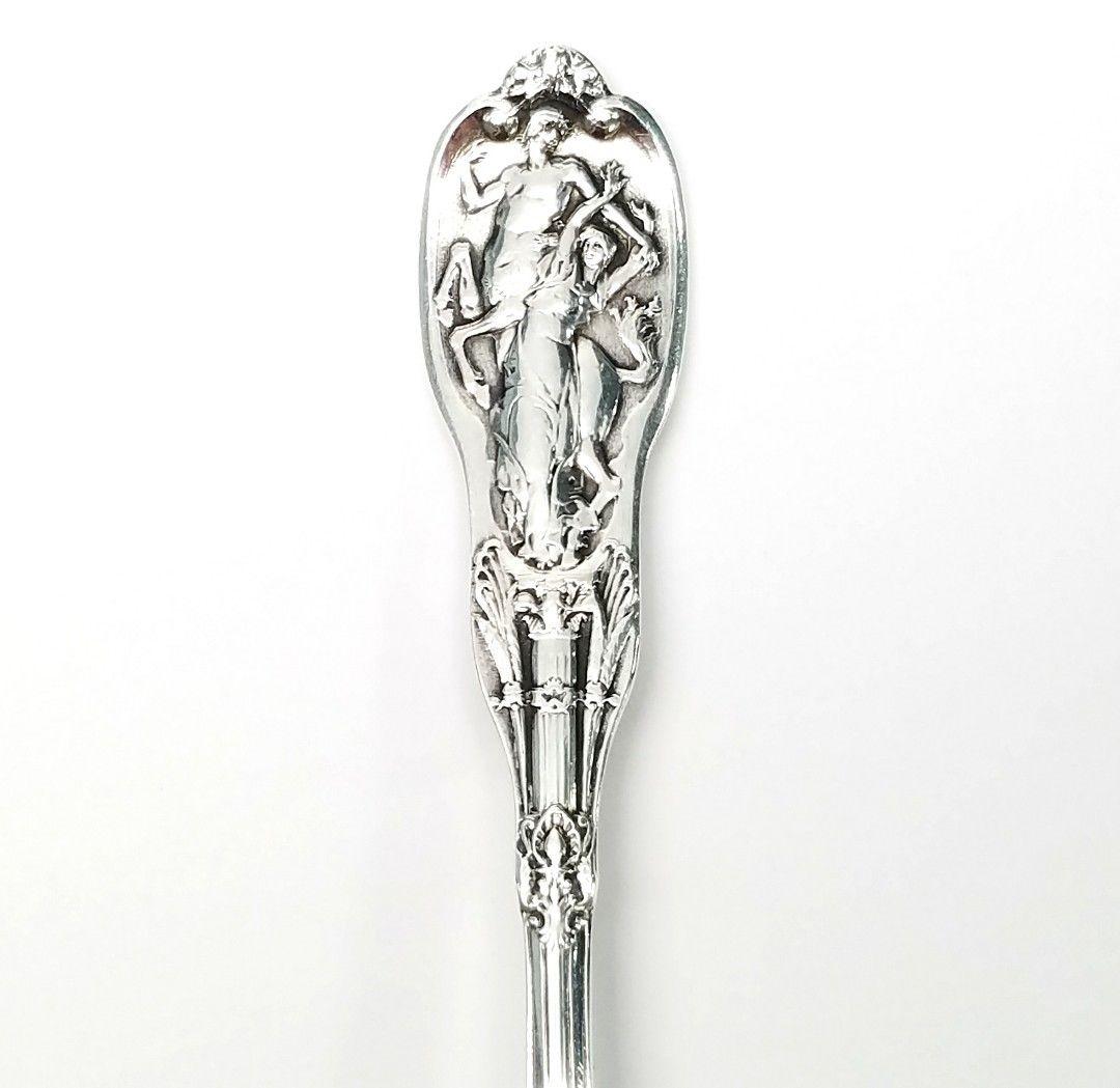 20th Century Gorham Mythologique Sterling Silver Round Bowl Soup/Gumbo Spoon Monogram