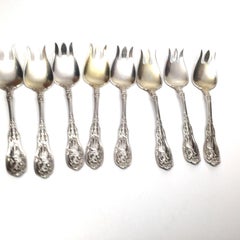 Gorham Mythologique Sterling Silver Set of 8 Ice Cream Forks