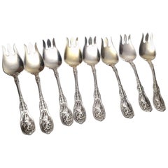 Gorham Mythologique Sterling Silver Set of 8 Ice Cream Forks