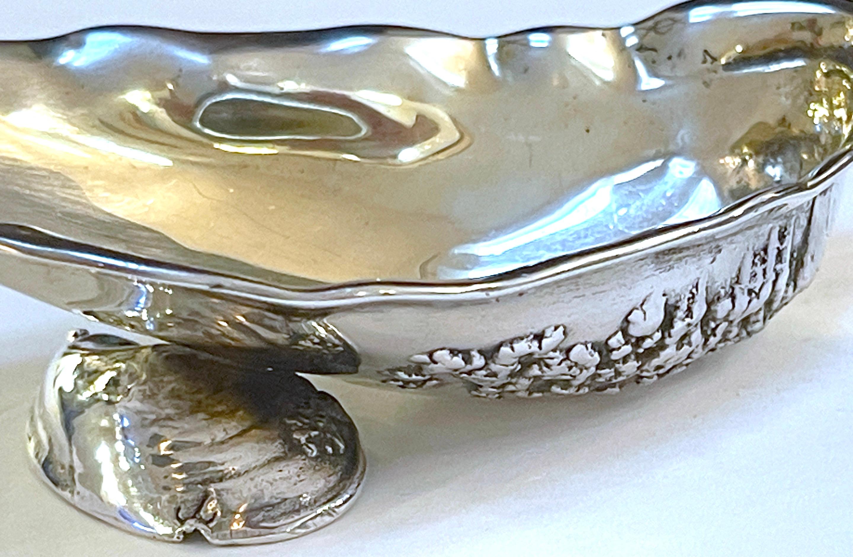 Plat en coquillage lavé à l'or et cuillère à crabe figurative Narragansett de Gorham  en vente 10