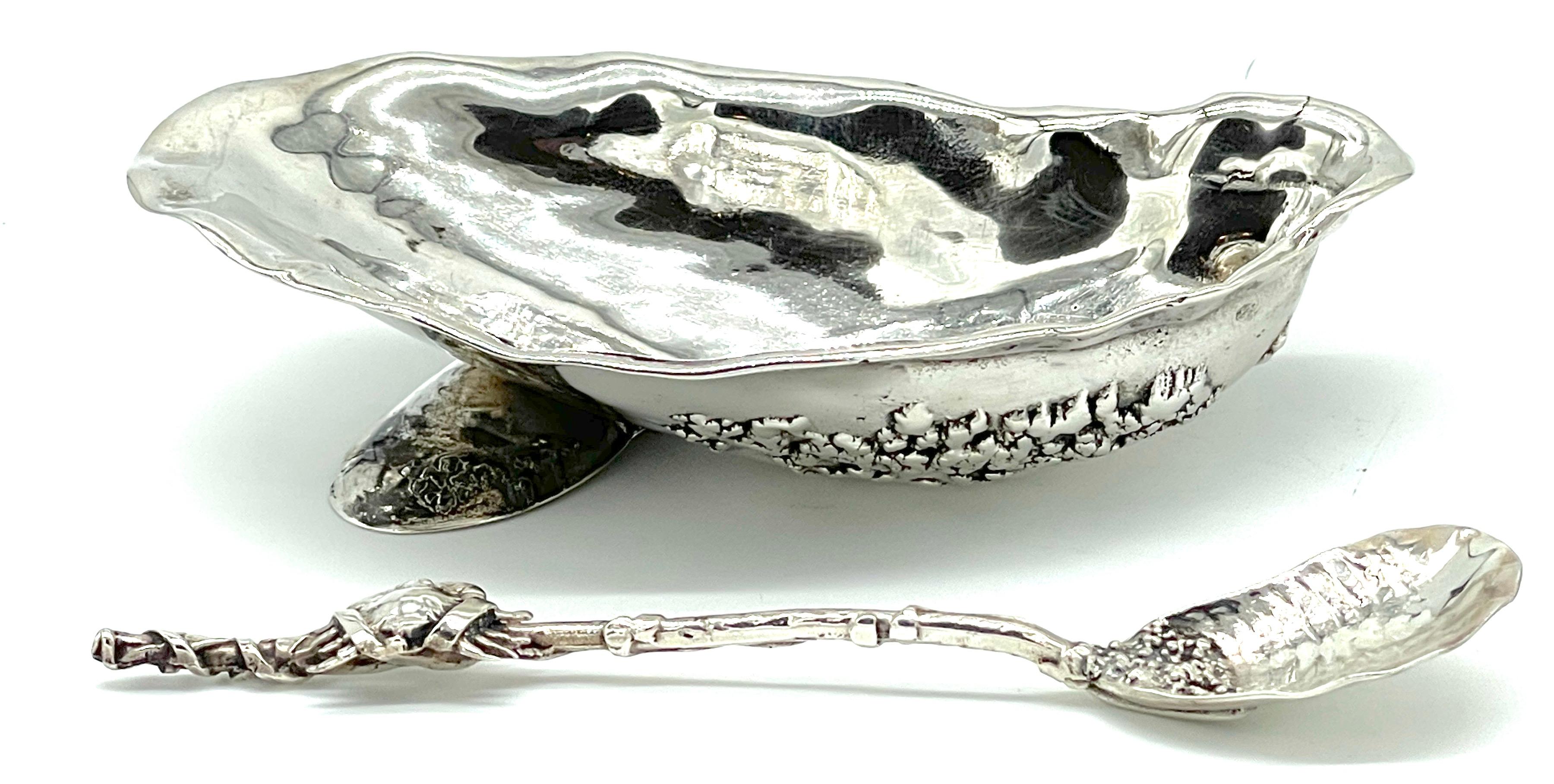 American Gorham 'Narragansett' Sterling- Silver Shell Dish & Figural Crab Spoon For Sale