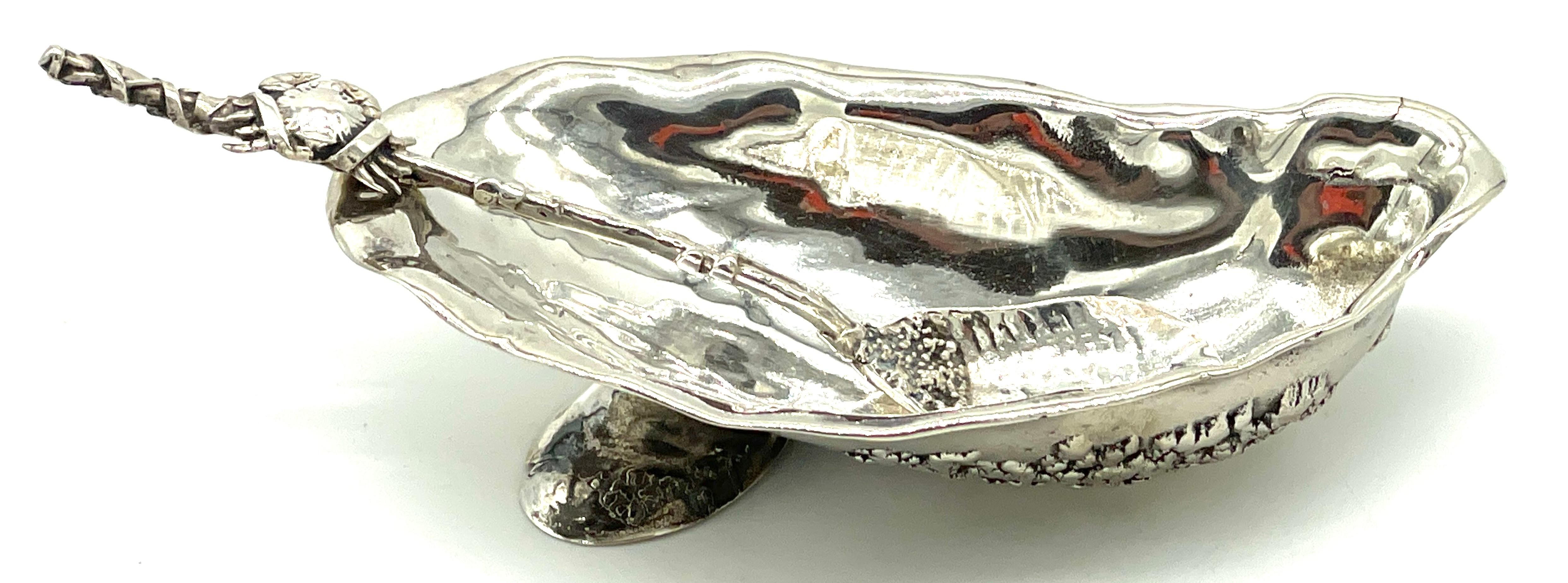 XIXe siècle Plat à coquillages et cuillère à crabe figurative Narragansett en argent sterling de Gorham en vente