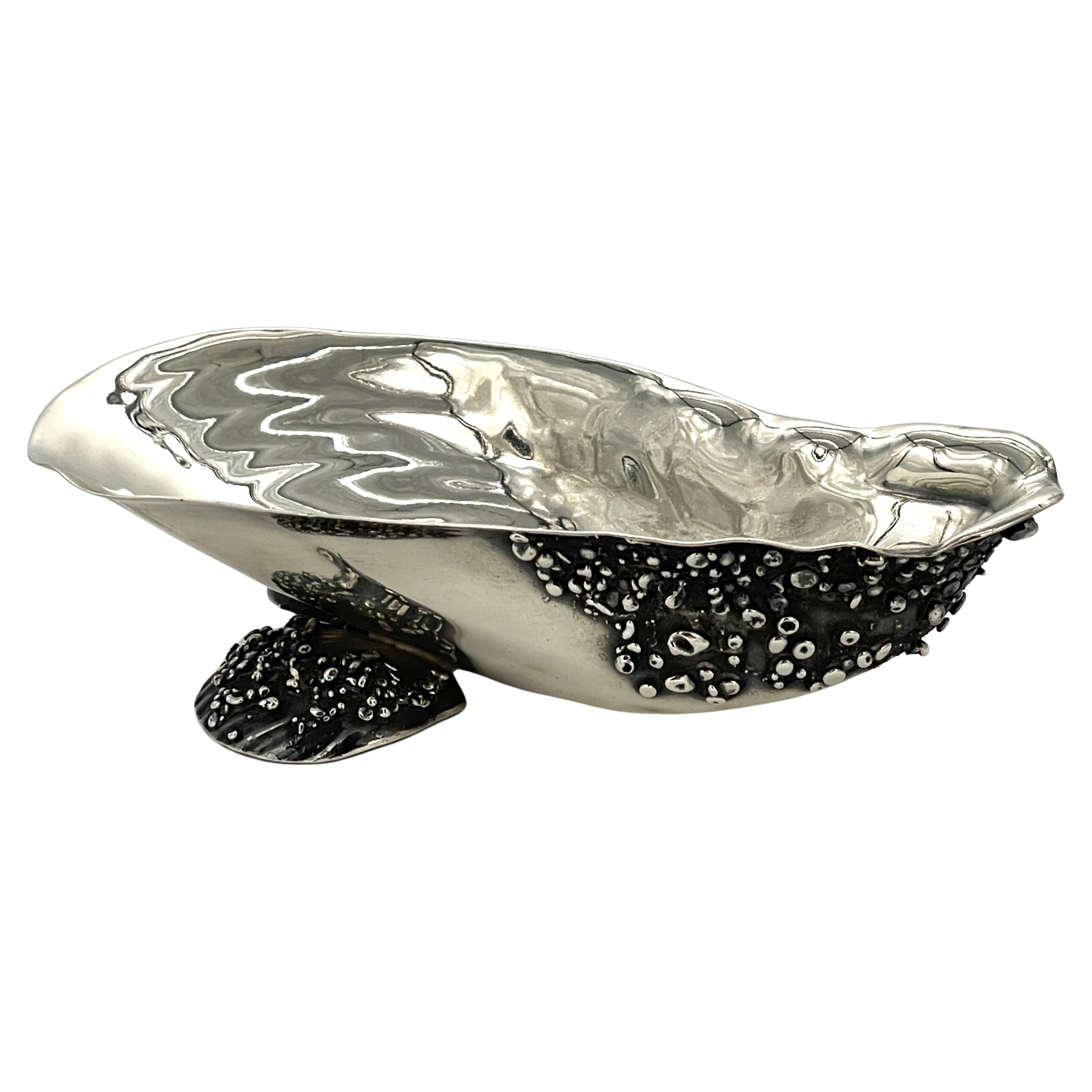 Gorham Mfg. Co. 'Narragansett' Sterling Silver Shell Oyster Serving Dish 
USA, circa 1890s 

A rare find, one of scarcest patterns of the Gorham Mfg. Co. 'Narragansett' 
This sterling silver shell oyster serving dish, diminutive in size yet  a