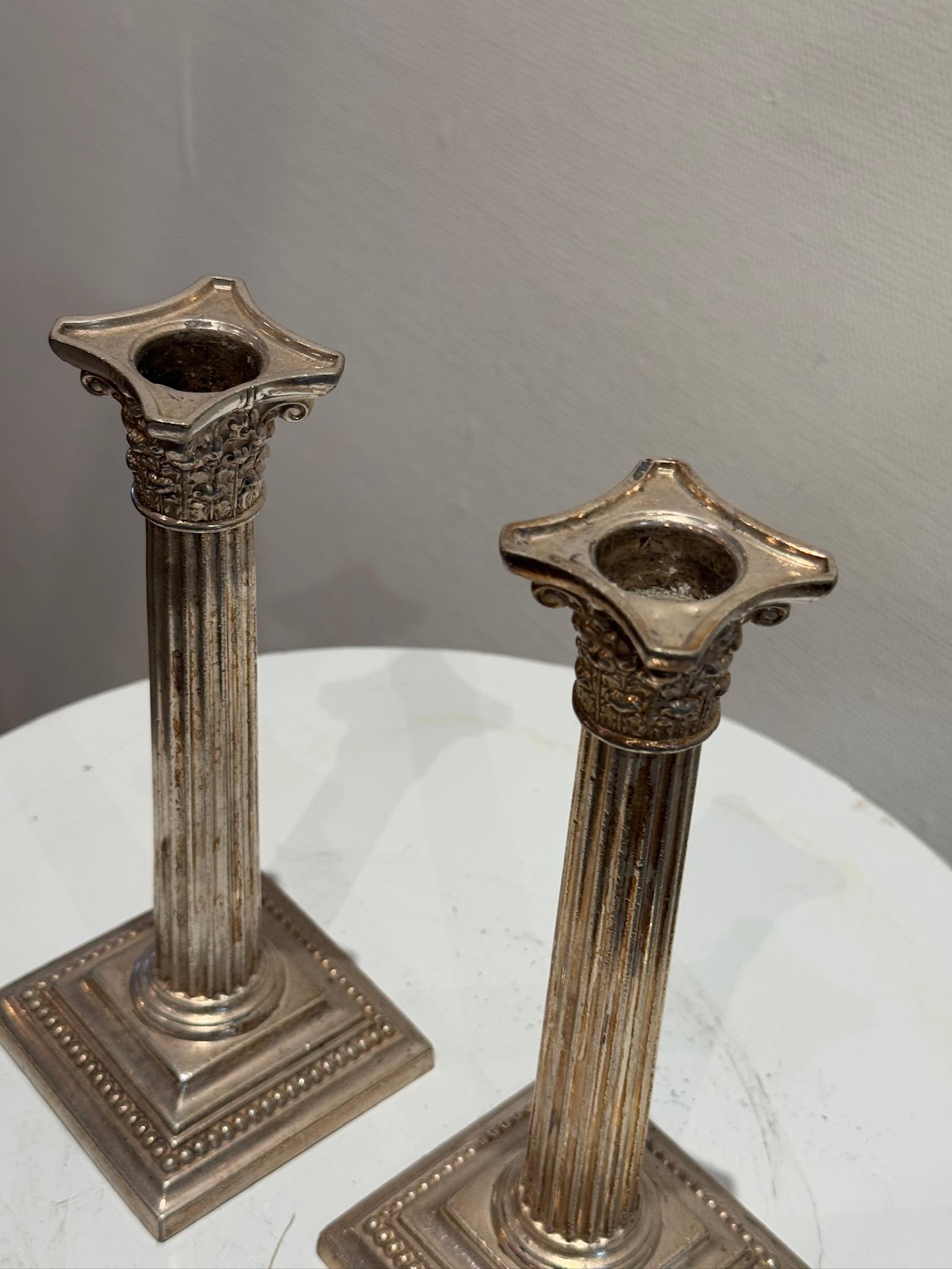 Gorham Neoclassical Corinthian Column Candlesticks for Broadmoor Hotel For Sale 3