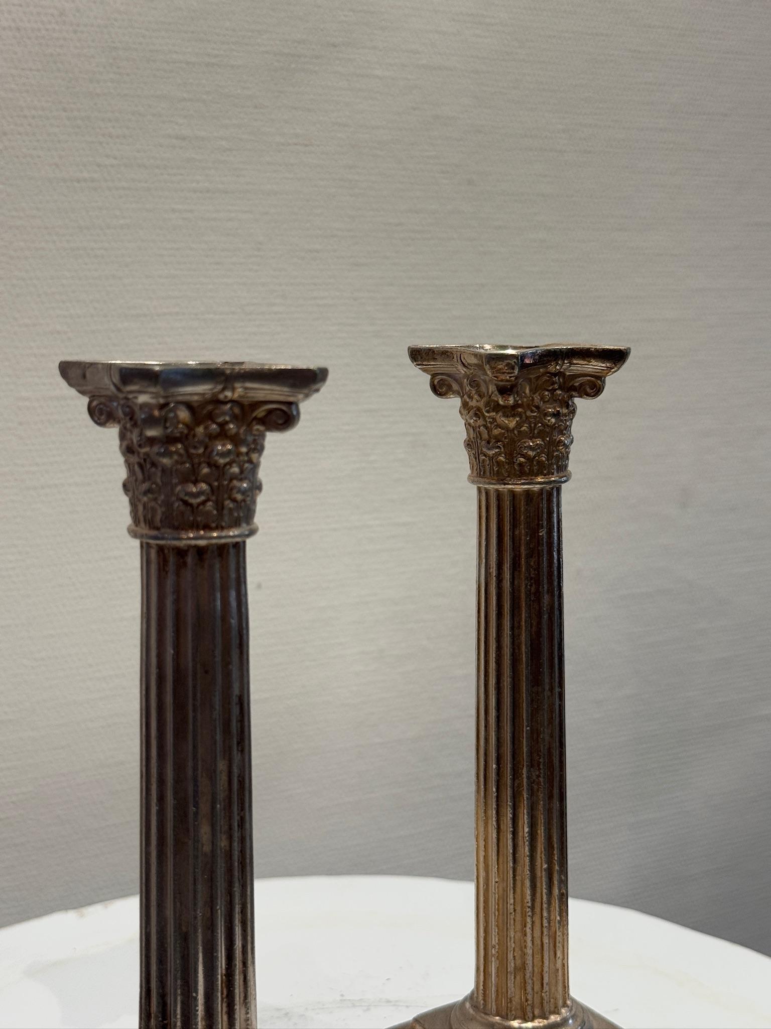Gorham Neoclassical Corinthian Column Candlesticks for Broadmoor Hotel For Sale 1