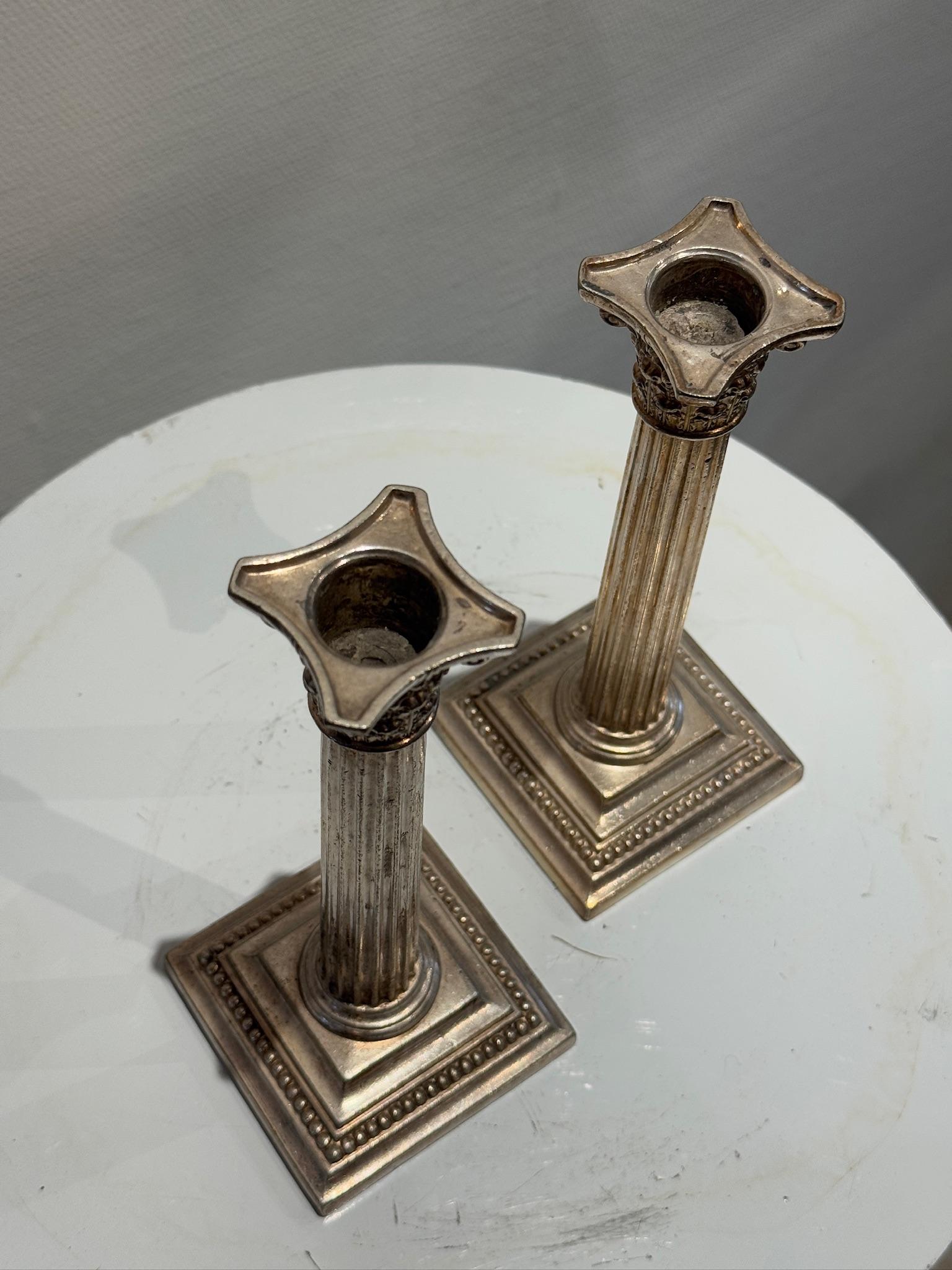 Gorham Neoclassical Corinthian Column Candlesticks for Broadmoor Hotel For Sale 2