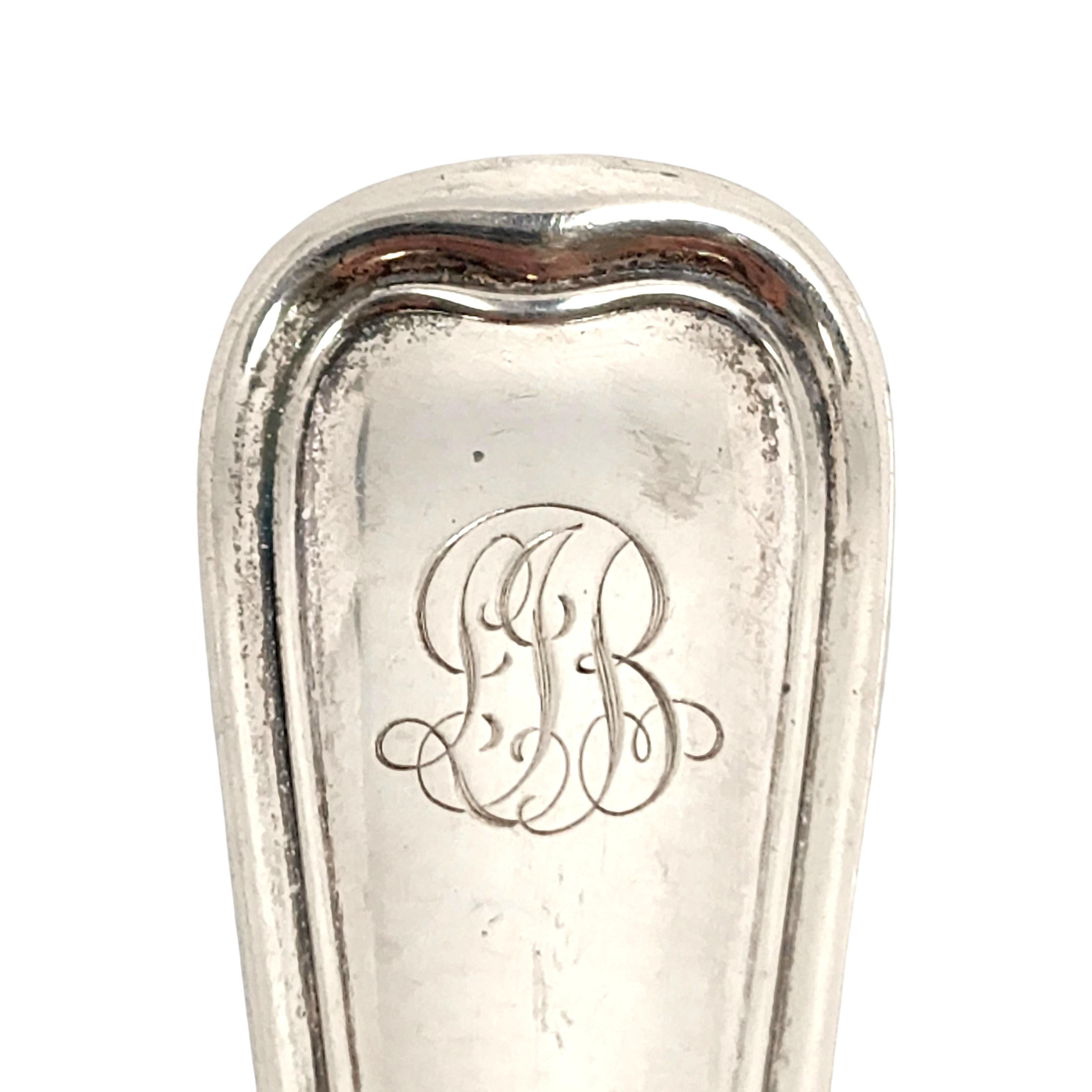 Gorham Old French Sterling Silver Solid Large Berry Serving Spoon with Monogram For Sale 4