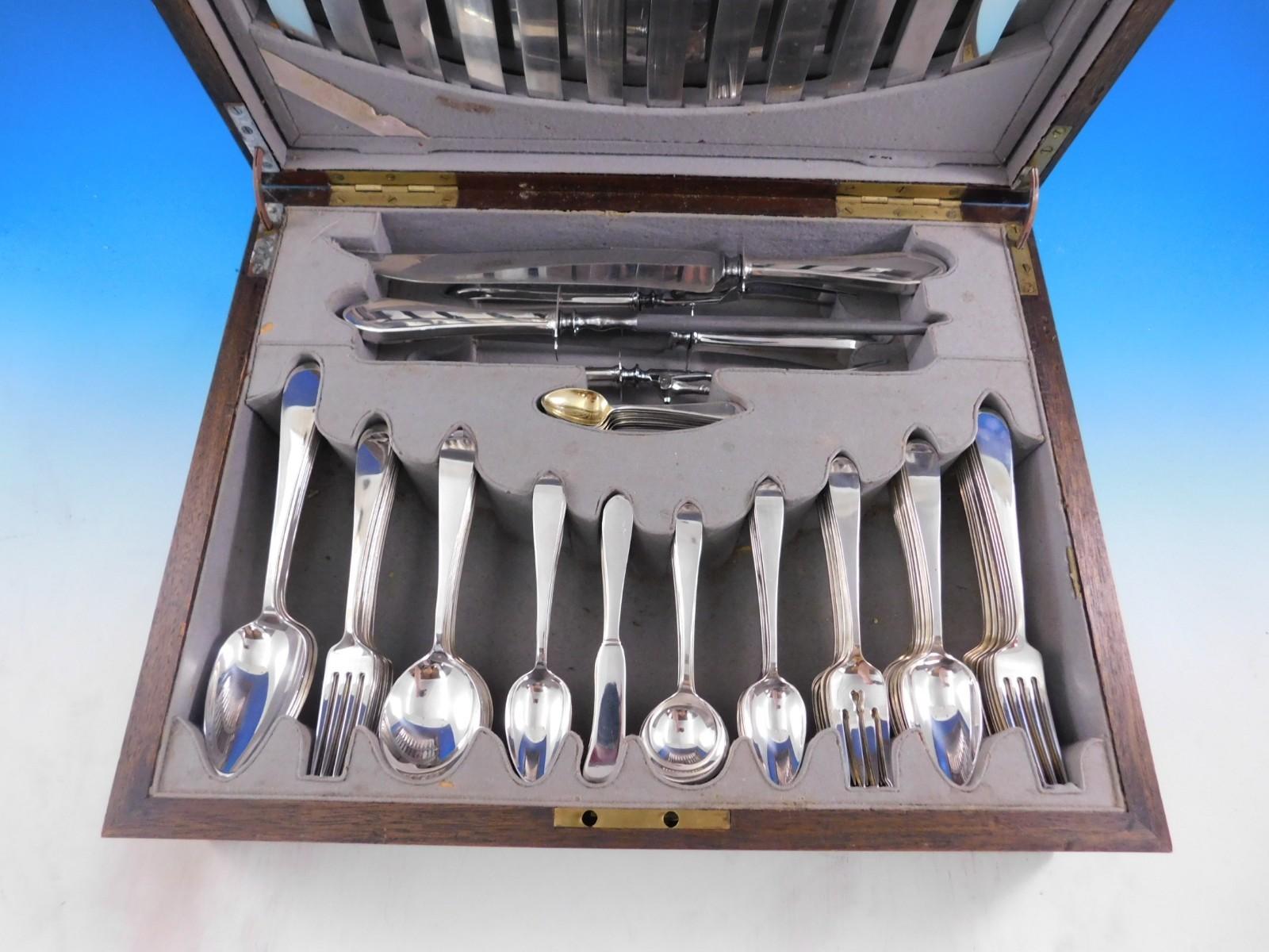 Gorham Plain Sterling Silver Flatware Set Service 155 pieces Fitted Box Dinner en vente 5