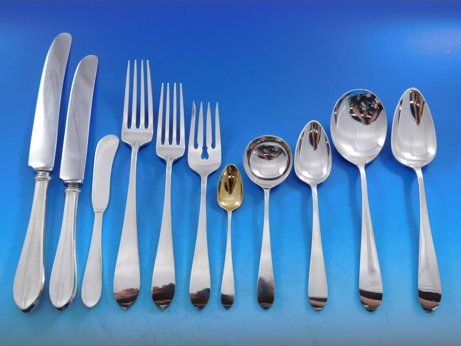 Gorham Plain Sterling Silver Flatware Set Service 155 pieces Fitted Box Dinner en vente 4