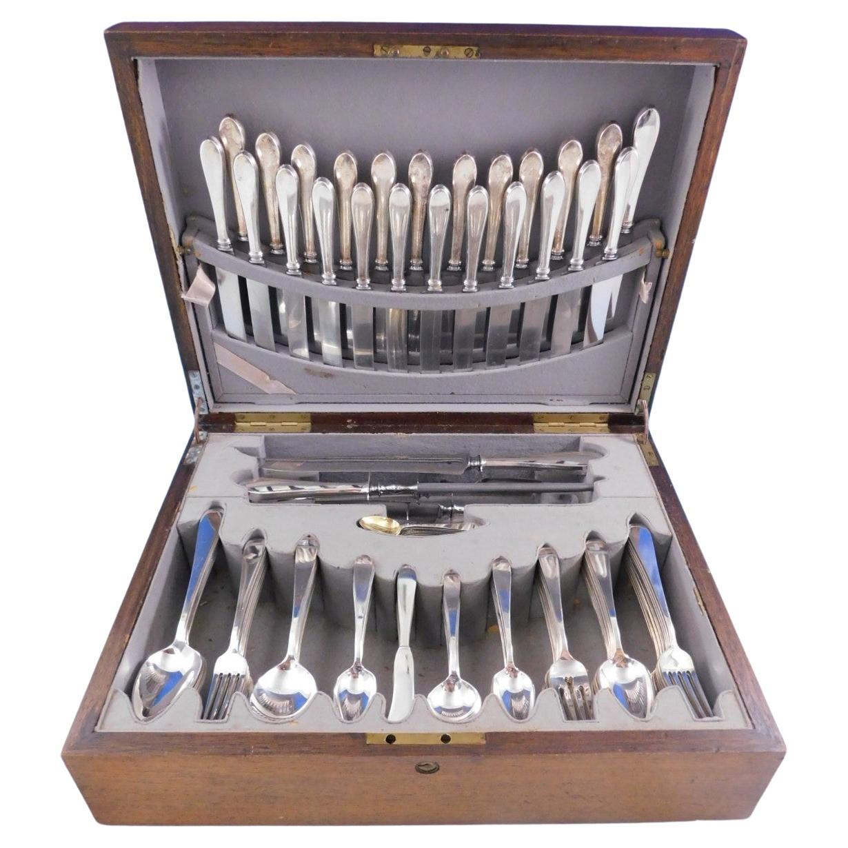Gorham Plain Sterling Silver Flatware Set Service 155 pieces Fitted Box Dinner