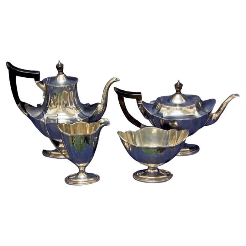 Gorham Plymouth Pattern 4 Piece Sterling Coffee & Teapot Set 57.9 Oz Troy For Sale