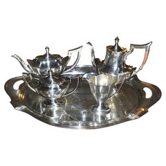 Gorham 'Plymouth' Pattern Five Piece Silver Plate Tea Service , Circa 1910s