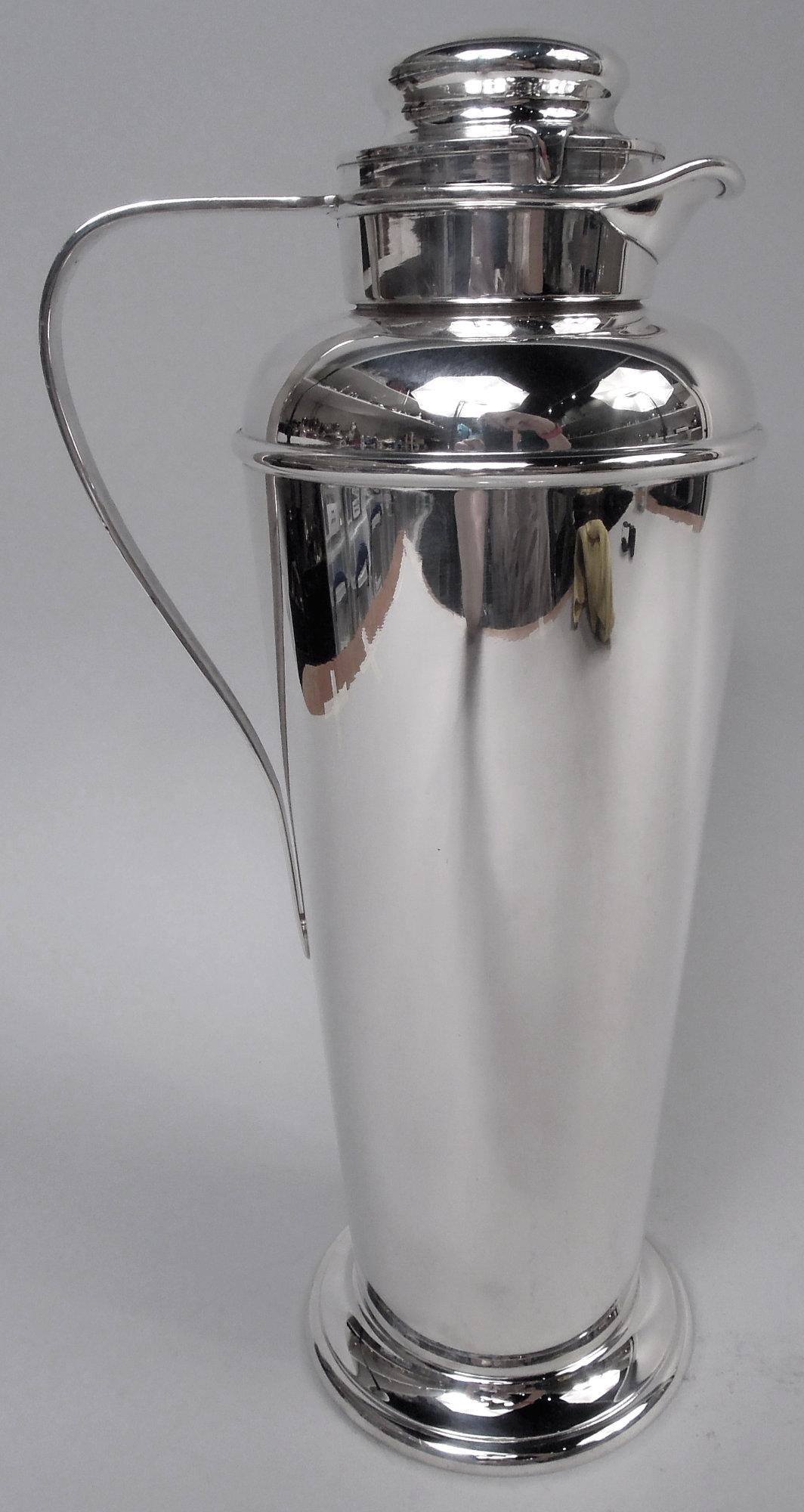 Art Deco Gorham Prohibition-Era Sterling Silver Cocktail Shaker, 1930 For Sale