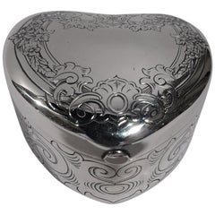 Gorham Romantic Sterling Silver Heart-Shaped Jewelry Box
