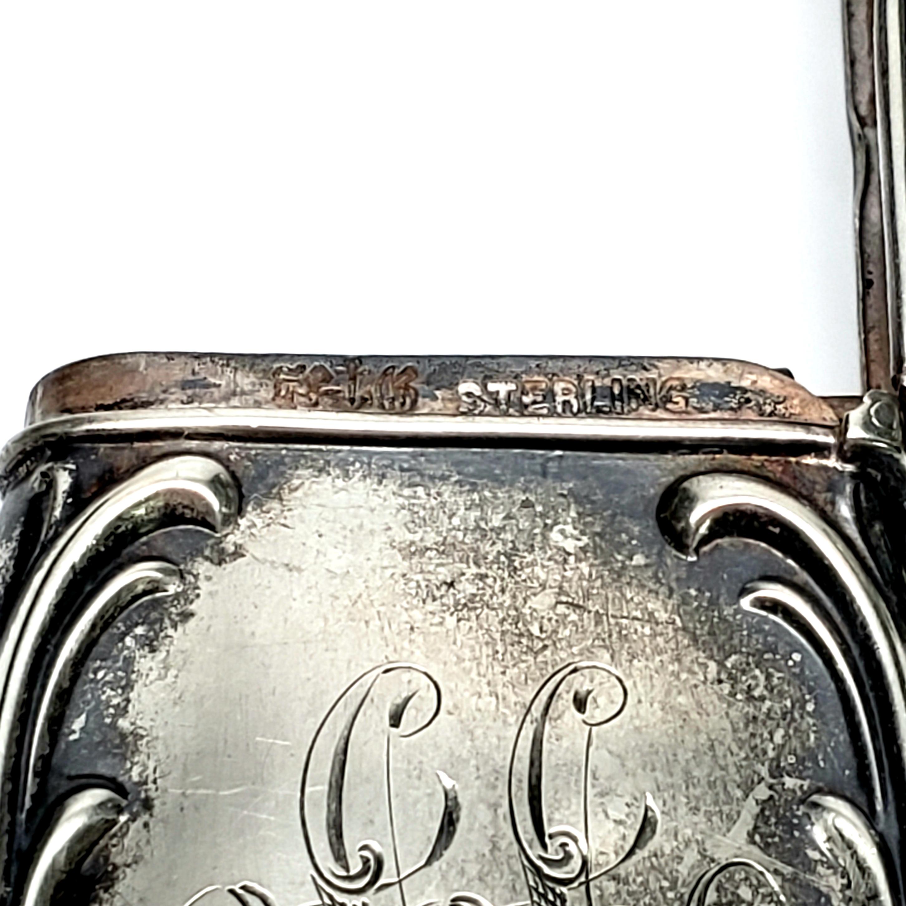 Women's Gorham Silver Match Safe/Vesta Case with Monogram