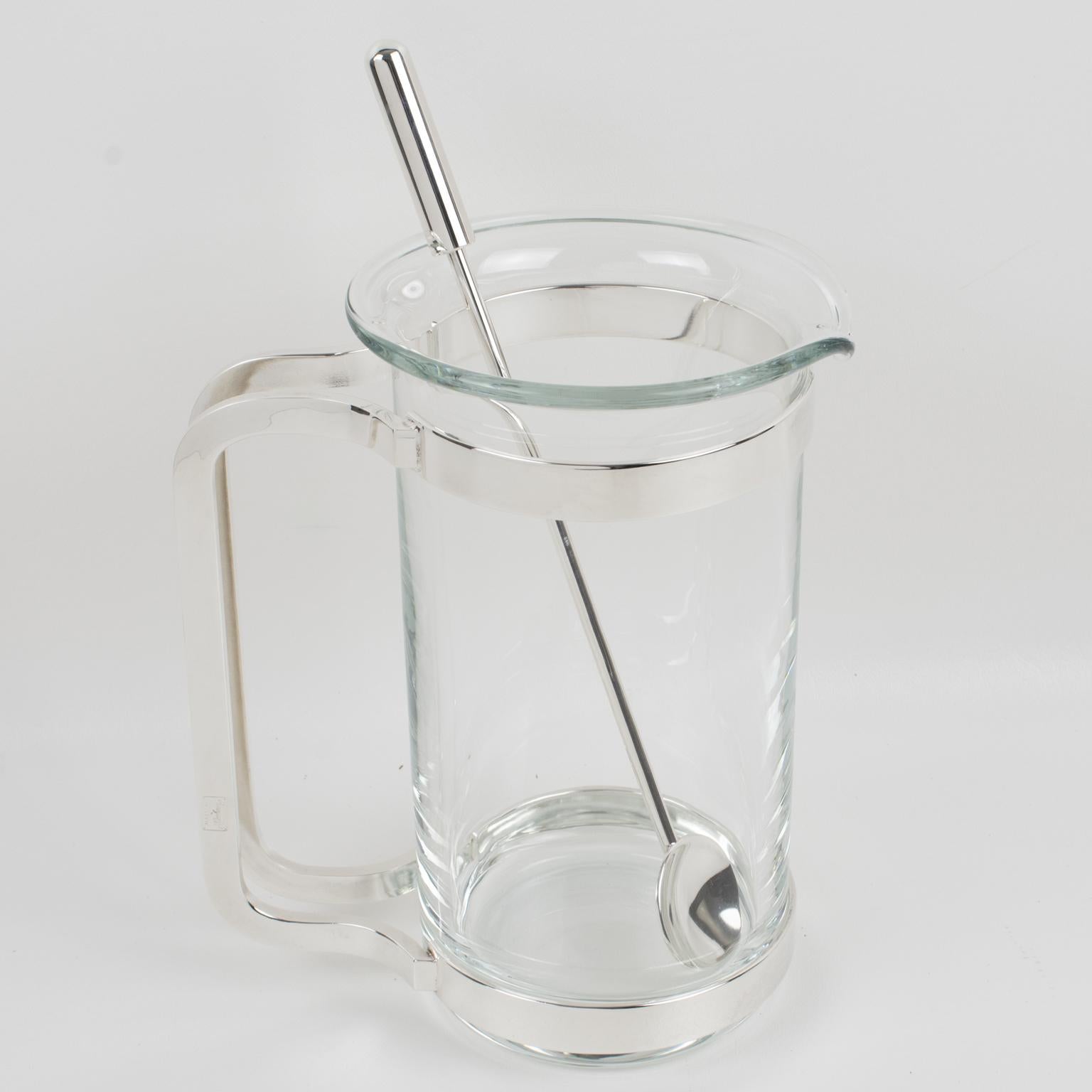 Gorham Silver Plate and Glass Barware Cocktail Martini Pitcher Mixer