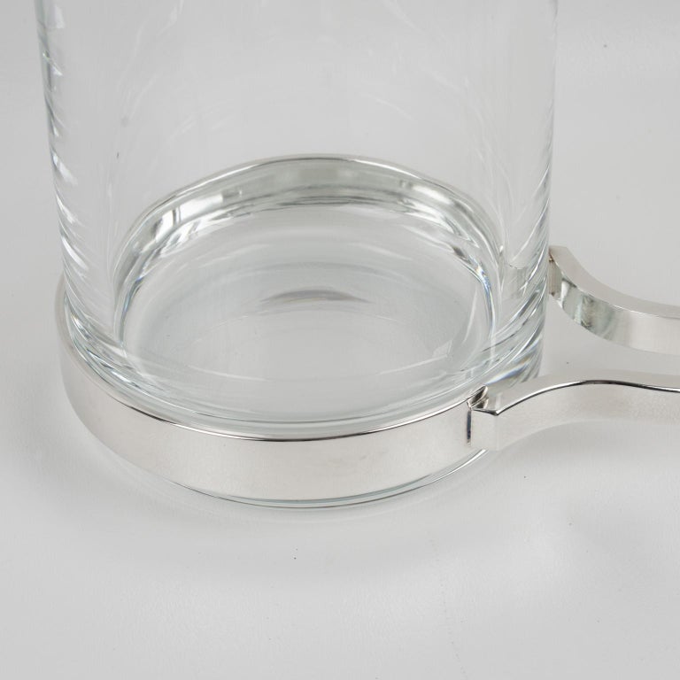Gorham Silver Plate and Glass Barware Cocktail Martini Pitcher For Sale