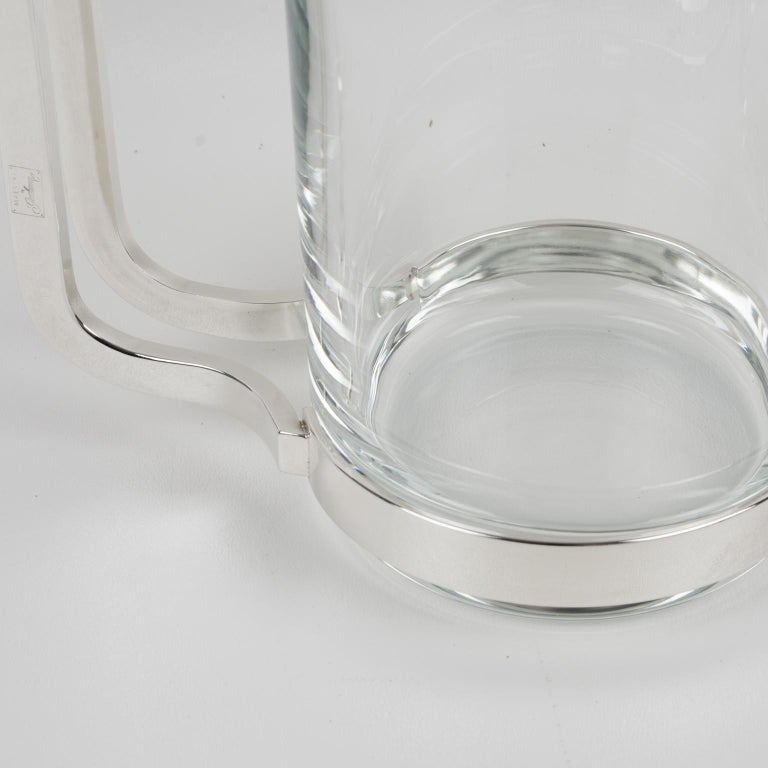 Gorham Silver Plate and Glass Barware Cocktail Martini Pitcher For Sale