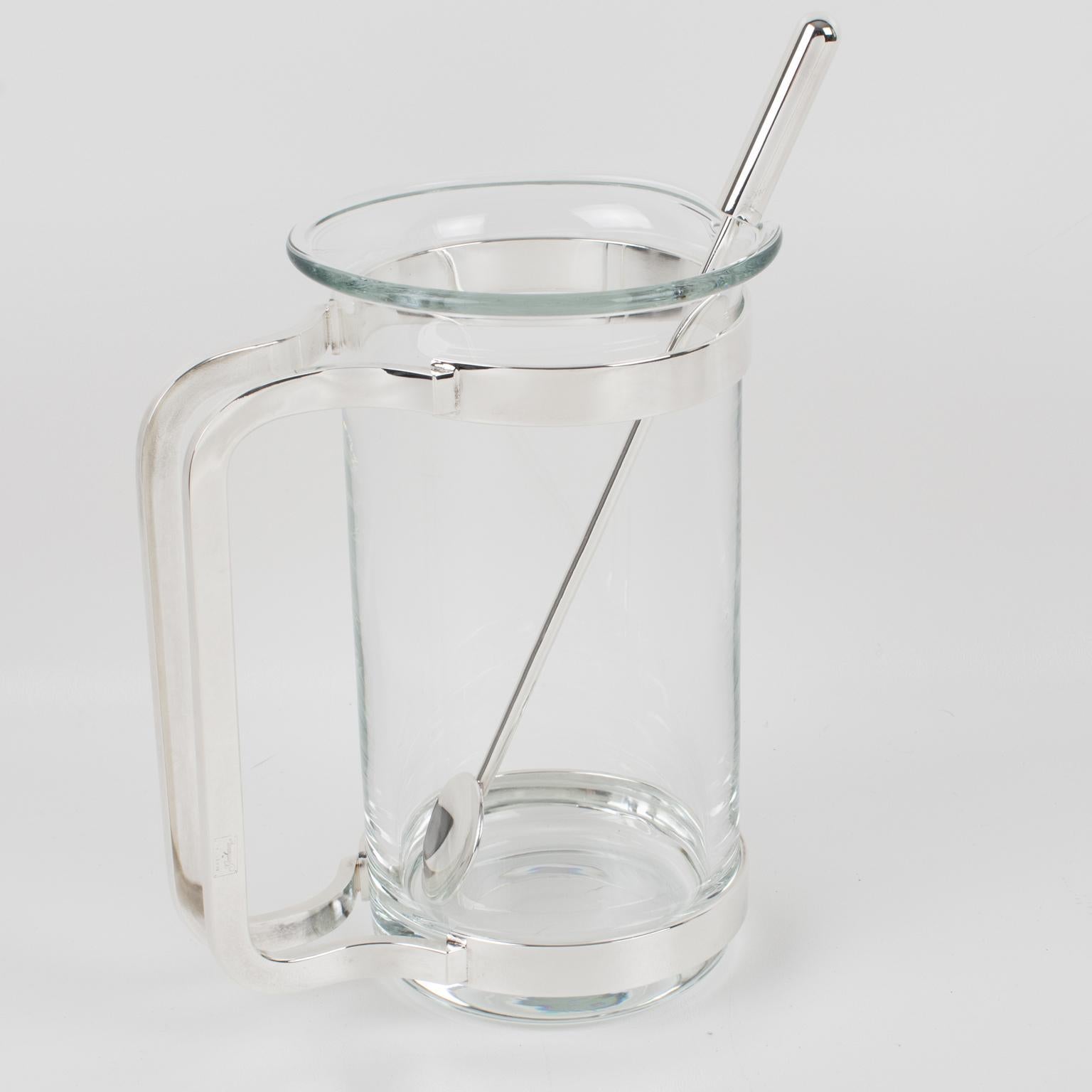 Gorham Silver Plate and Glass Barware Cocktail Martini Pitcher Mixer