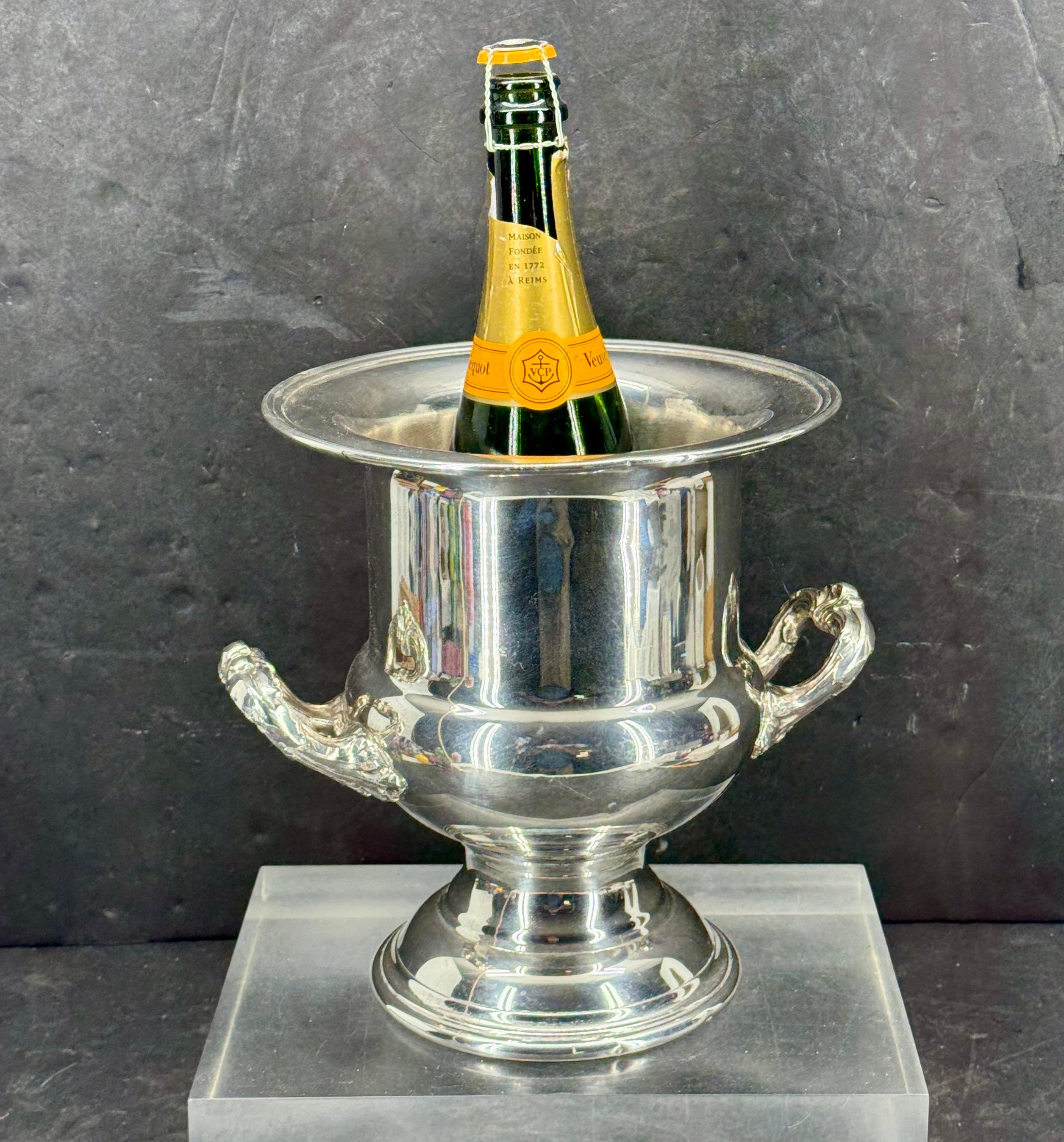 Gorham Silver Plate Wine Champagne Cooler Holder with Handles For Sale 2