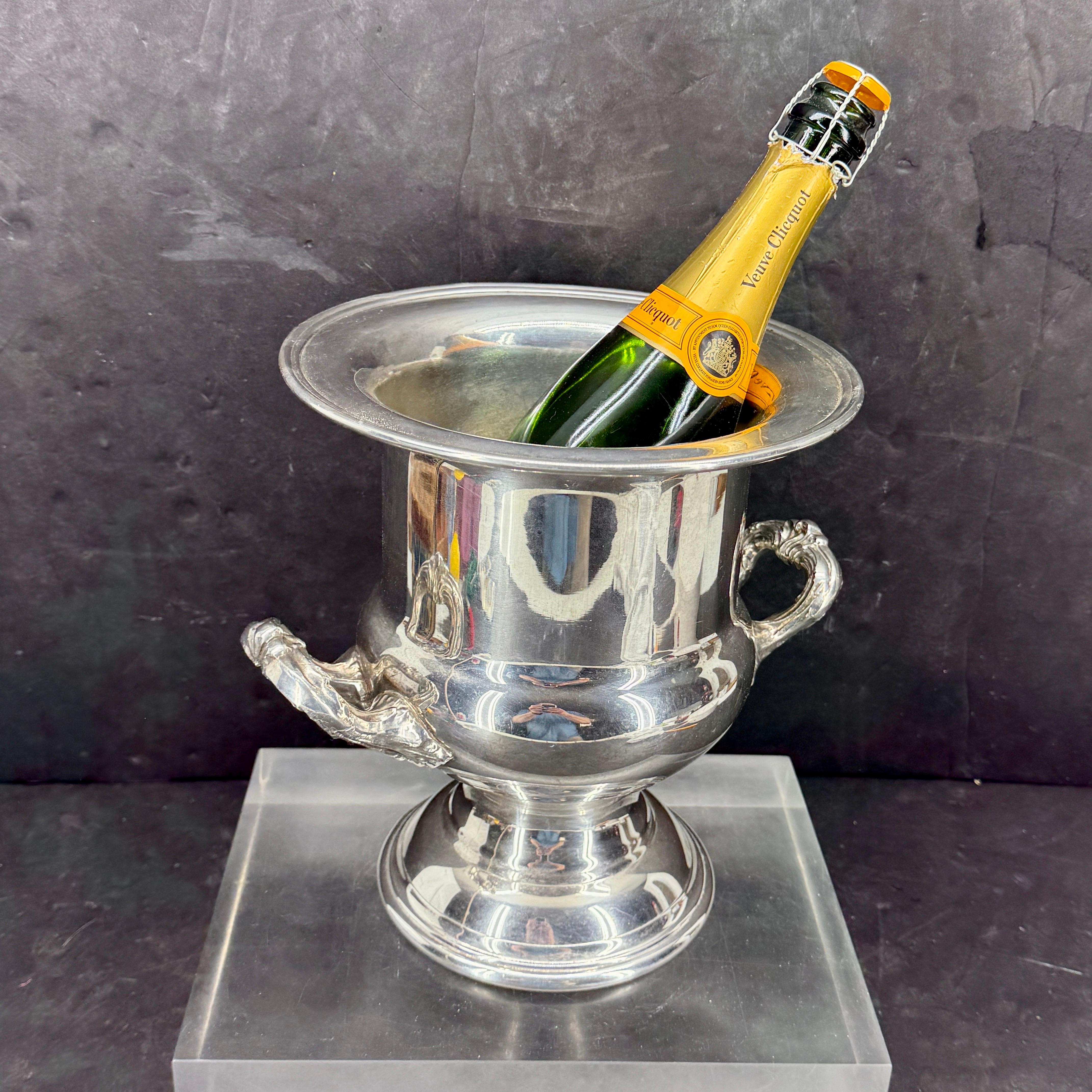 American Classical Gorham Silver Plate Wine Champagne Cooler Holder with Handles For Sale
