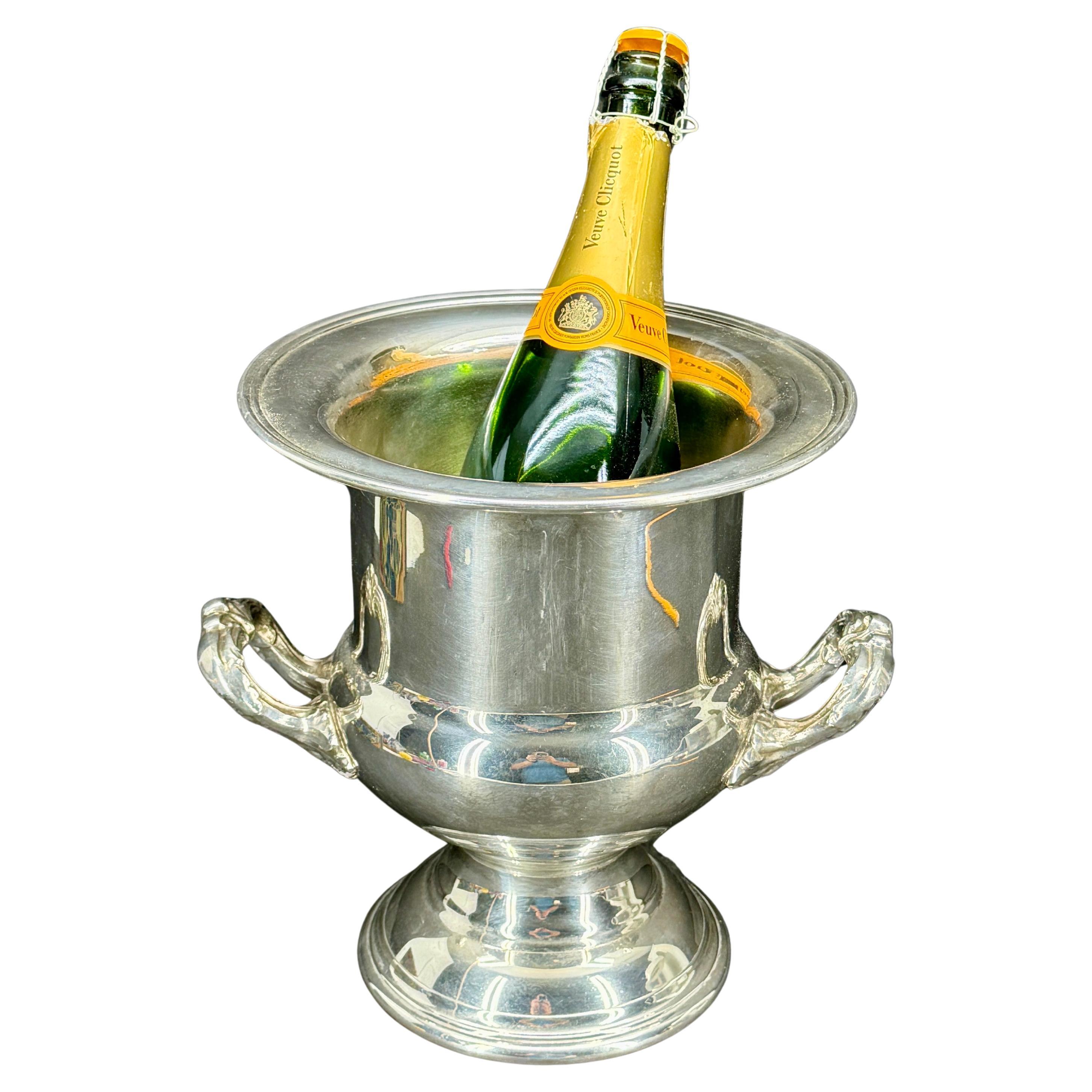 Gorham Silver Plate Wine Champagne Cooler Holder with Handles For Sale