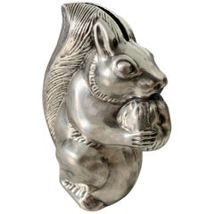 Vintage Gorham Silver Squirrel Bank