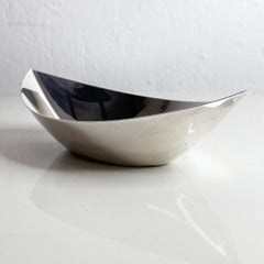 Gorham Silver Plate Serving Dish Oval Canoe Bowl Modern Midcentury Design