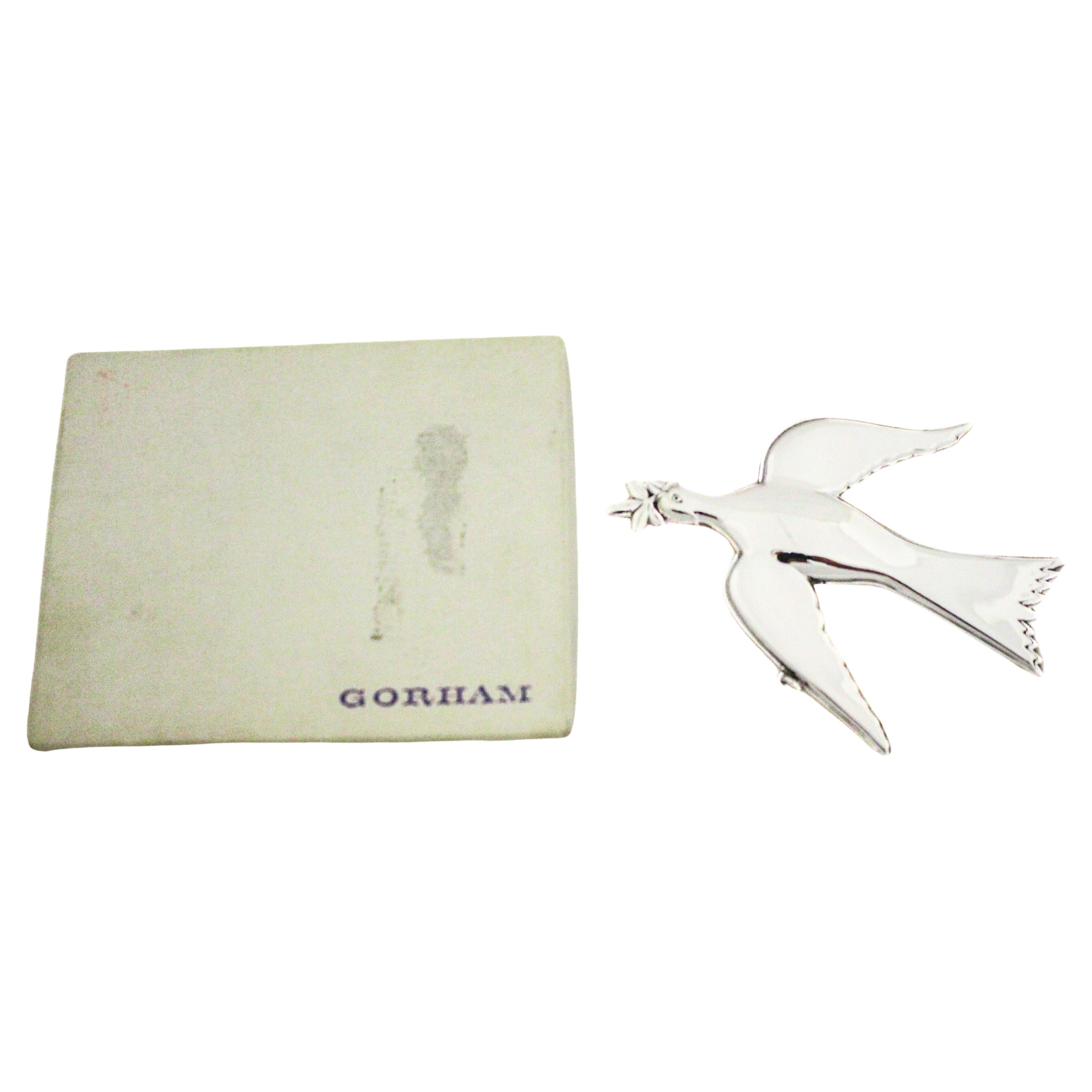 Gorham Silversmiths “Mount Vernon Dove” Sterling Silver Christmas Ornament