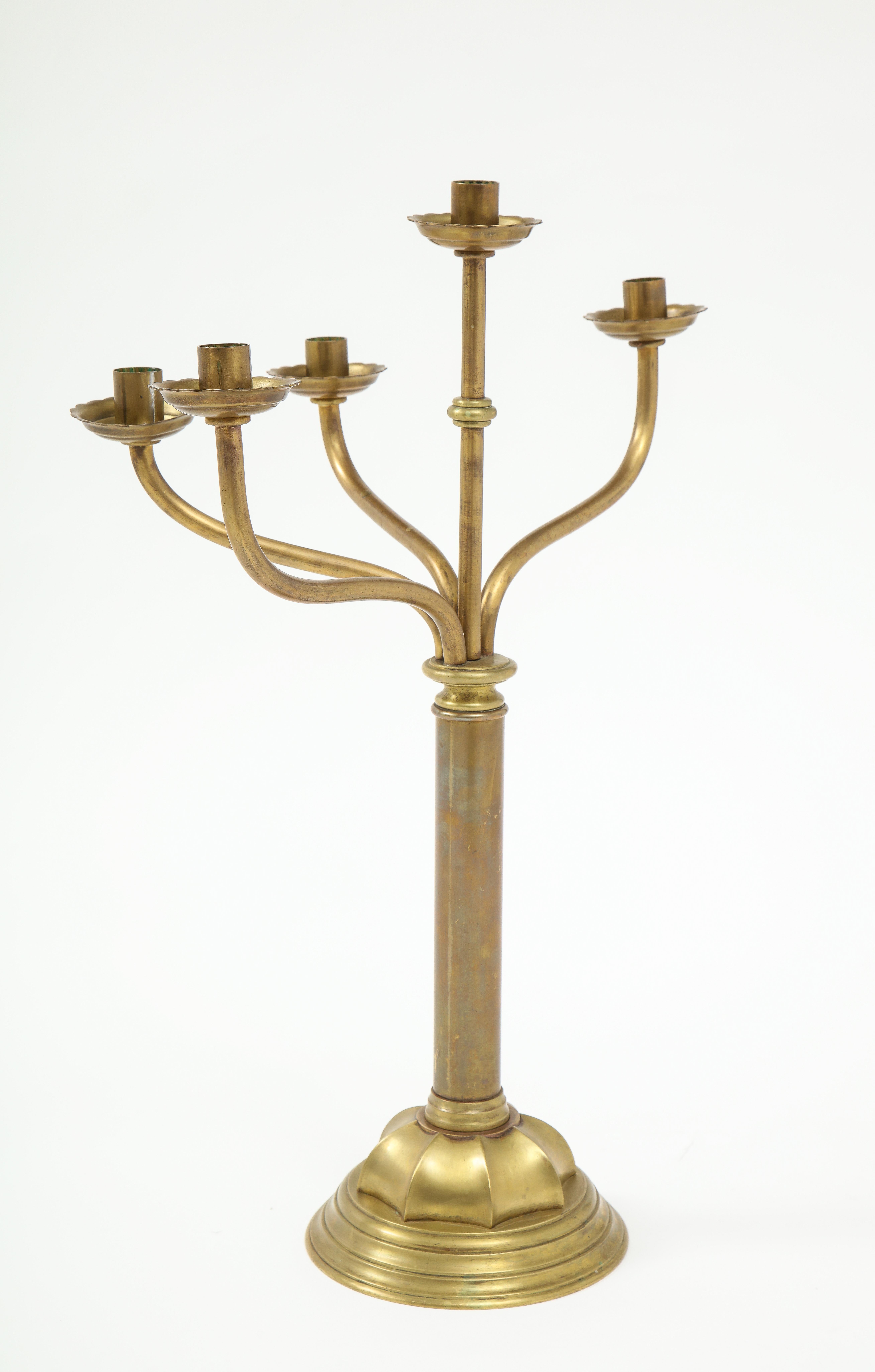 Gorham Solid Brass Antique Candlesticks For Sale 6