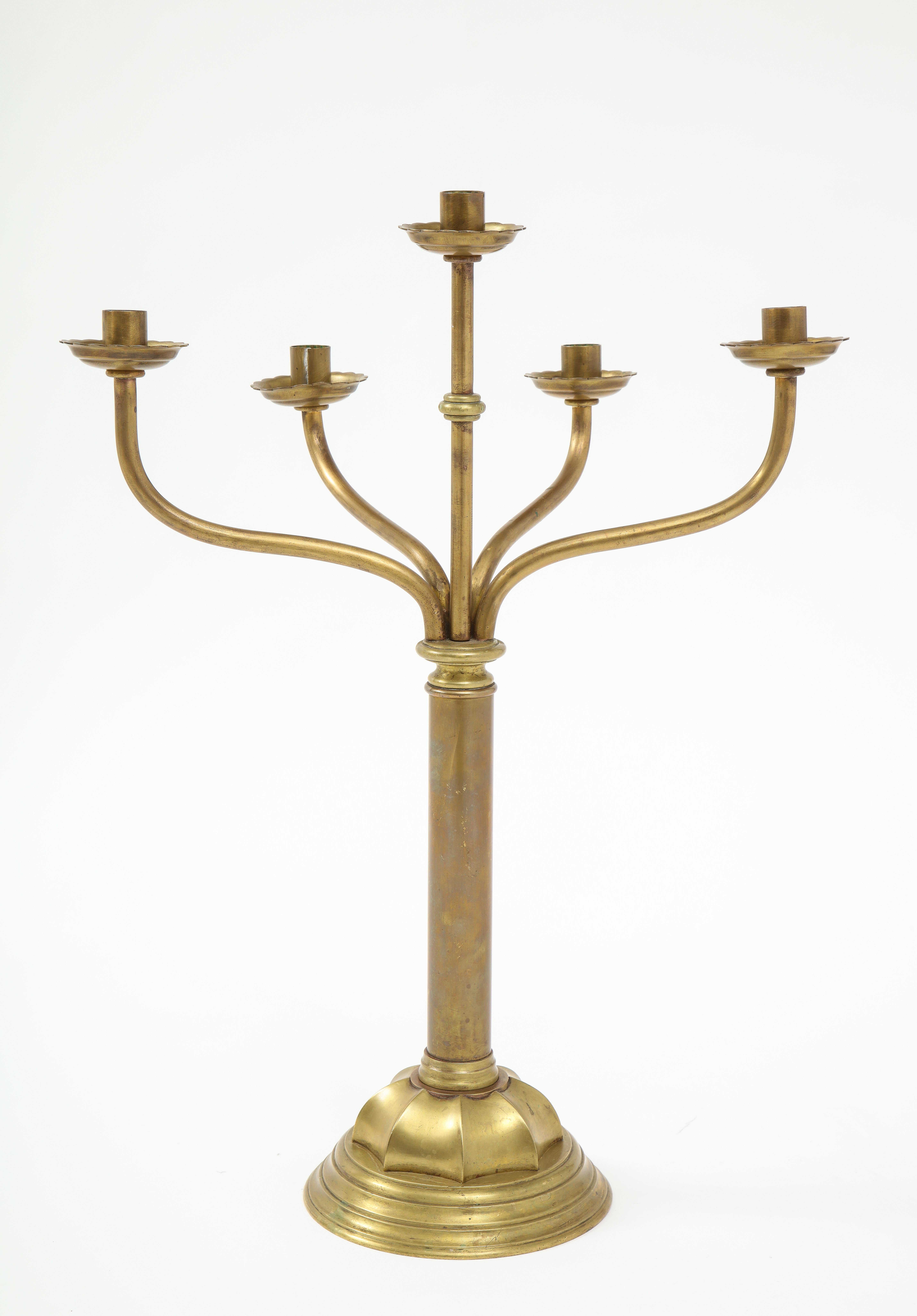 Gorham Solid Brass Antique Candlesticks For Sale 7