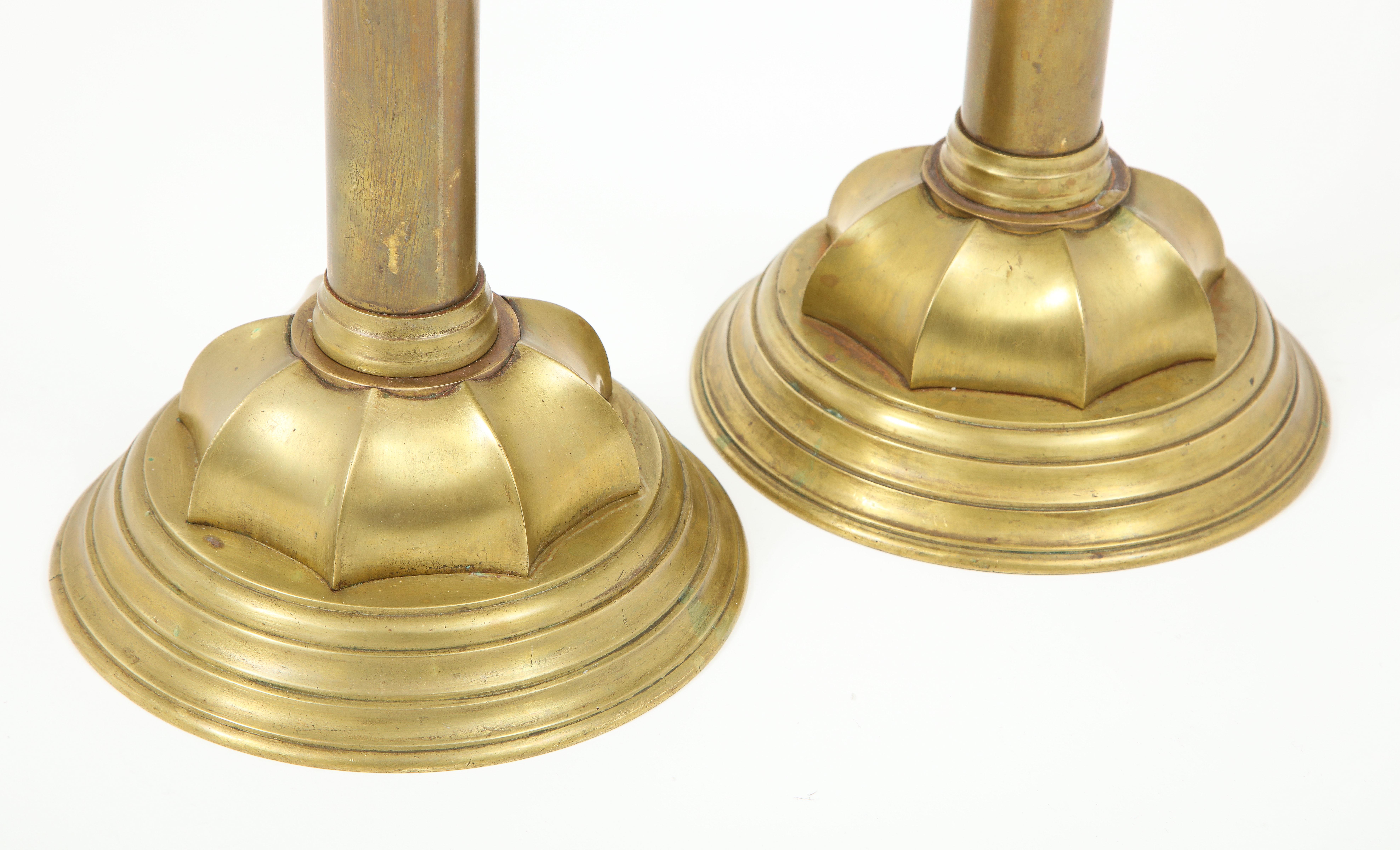 Gorham Solid Brass Antique Candlesticks For Sale 10
